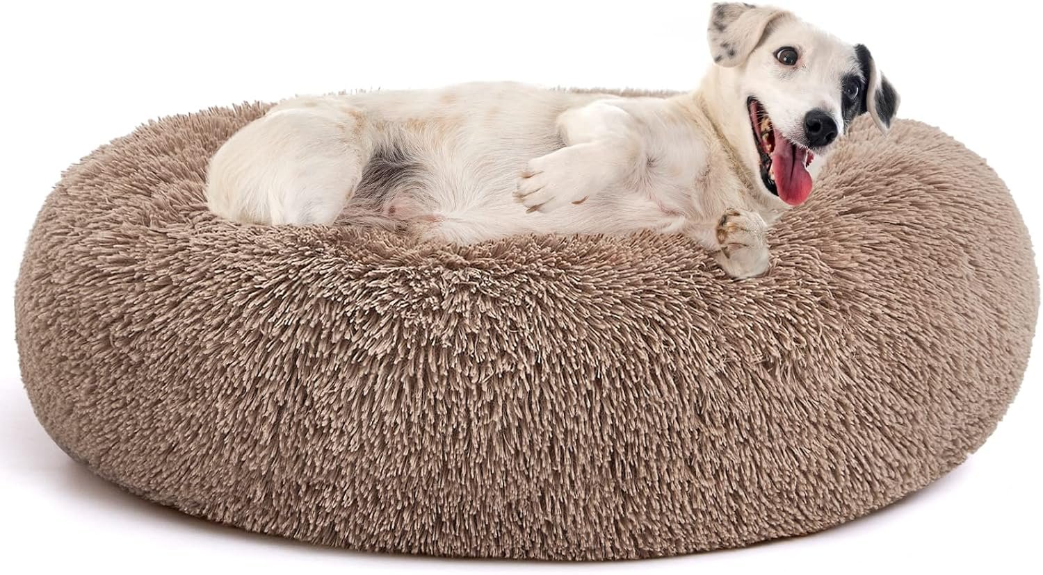 MIXJOY Orthopedic Dog Bed Comfortable Donut Cuddler Round Pet Beds Ultra Soft Washable Dog and Cat Cushion Bed (20”/23”/30”) (30”, Brown)