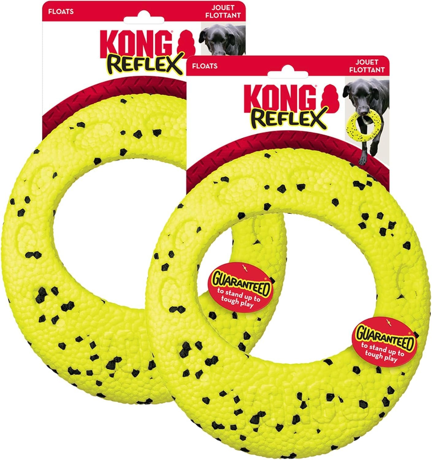 KONG Reflex Flyer – Ultra-Durable, Flexible Dog Frisbee for Tough Fetching, Self-Healing, Bite-Resistant, Floats for Water Play, Long-Lasting Interactive Fun (2 Pack)