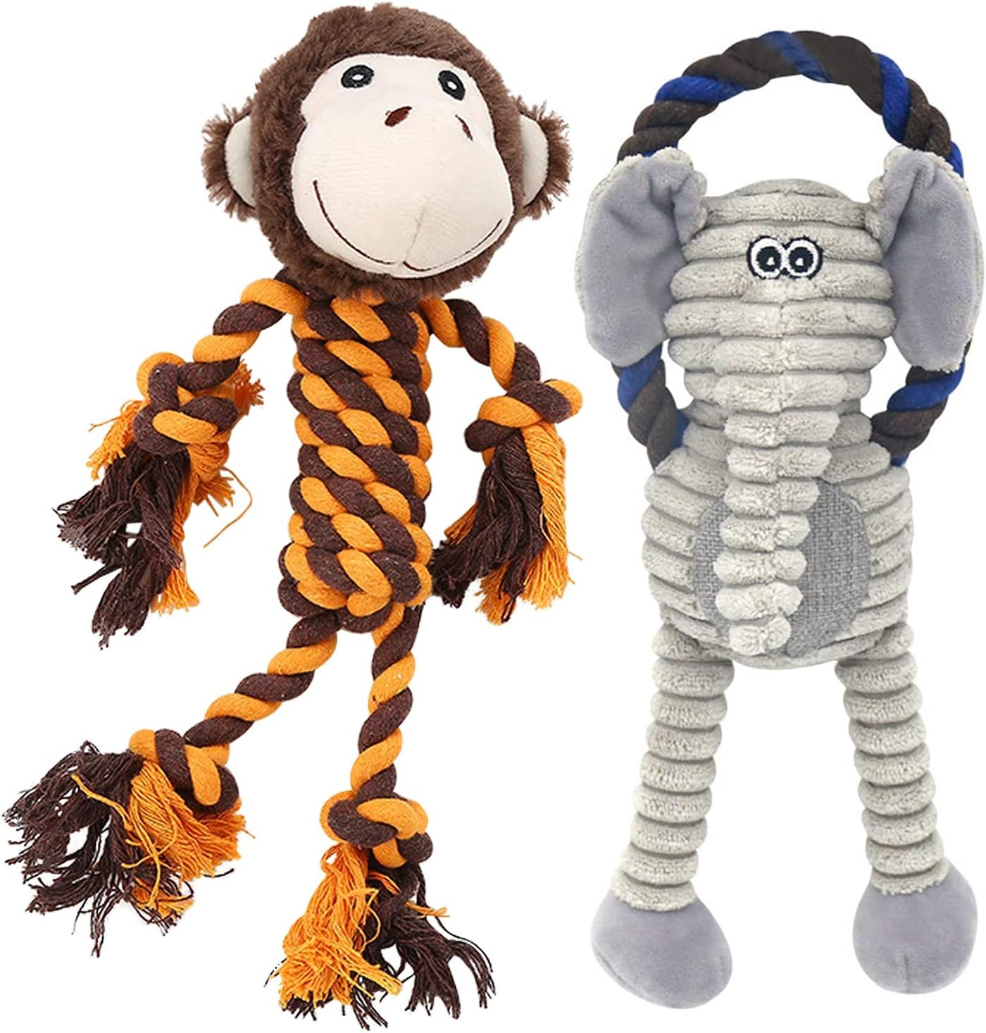 Rope Dog Toys to Keep Them Busy – Tug of War Dog Toys for Boredom Plush Interactive Squeaky Puppy Toys for Small Medium Large Dogs, Training Birthday Gifts