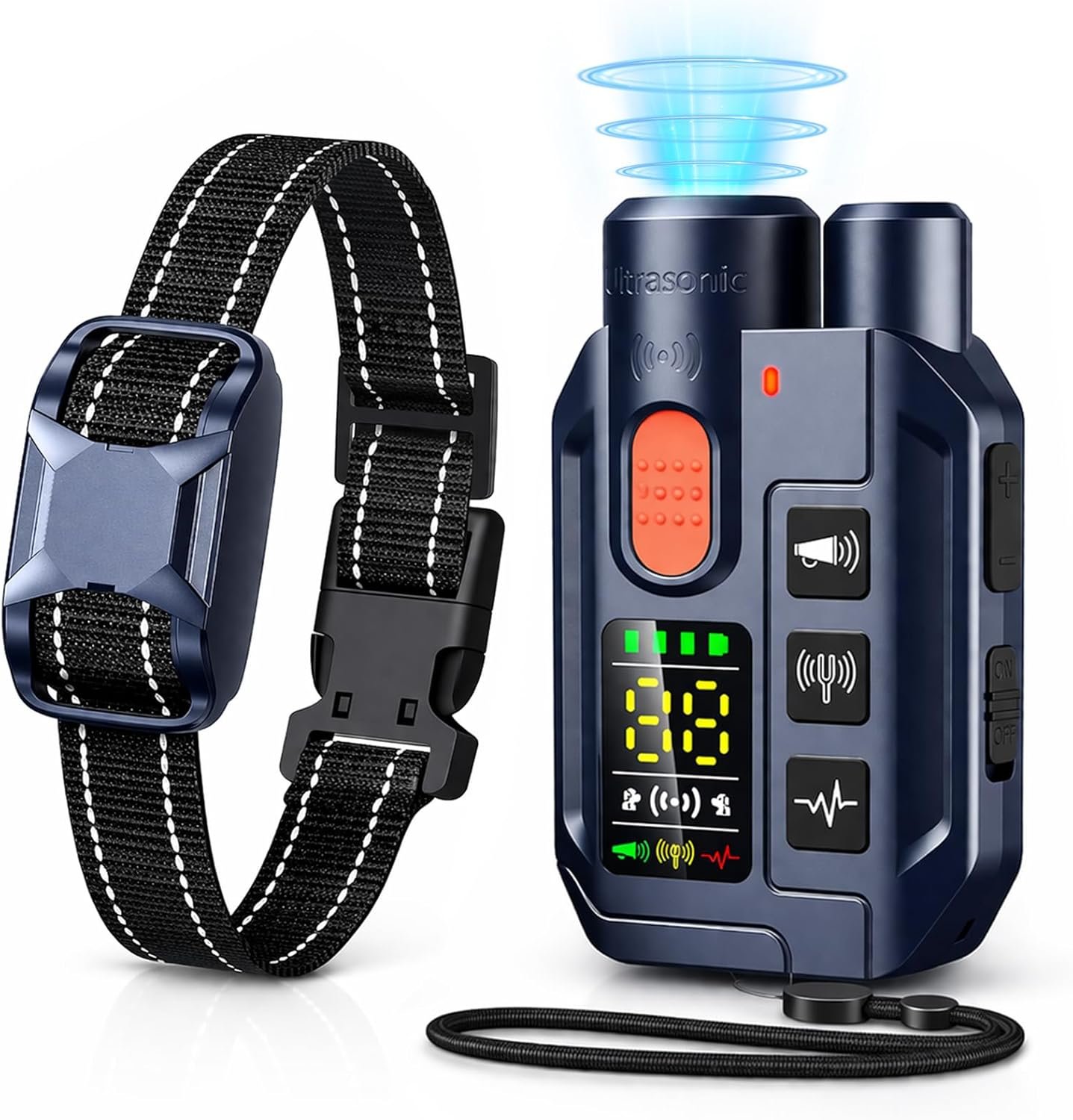 Dog Shock Collar with Remote Control, 4200FT Range, 4 Modes for Dog Training, Equipped with Ultrasonic Anti Barking, Rechargeable IP67 Waterproof Safe E Collar for Small Medium Large Dogs (10-150lbs)