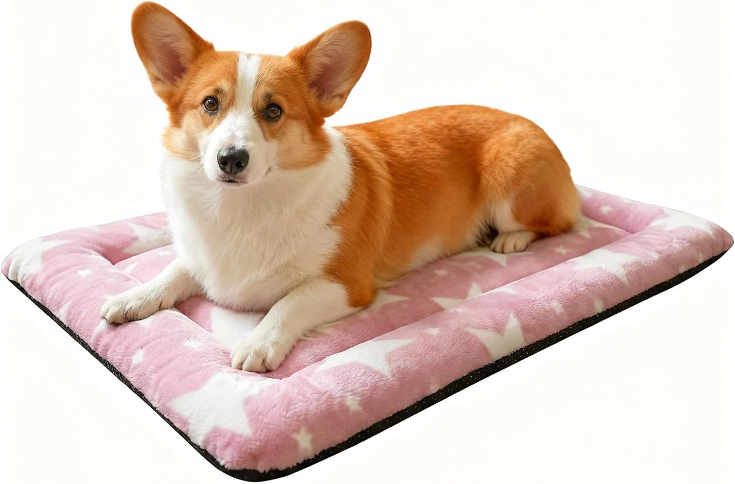 Washable Dog Bed Mat With Anti-Slip Bottom, Deluxe Plush Memory Foam Crate Pad & Waterproof Outdoor Kennel Mat For Dogs & Cats-Durable Crates Beds, Large Medium Small Puppy Size 24″ x 18″,pink