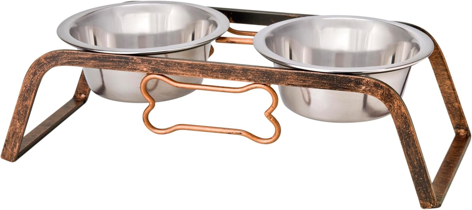 Loving Pets Elevated Dog Bowls – Raised Stainless Steel Dog Bowls with Steel Stand – Non-Skid, No Spill Feeder for Small, Medium & Large Dogs – Easy to Clean, Durable Raised Dog Feeding Station