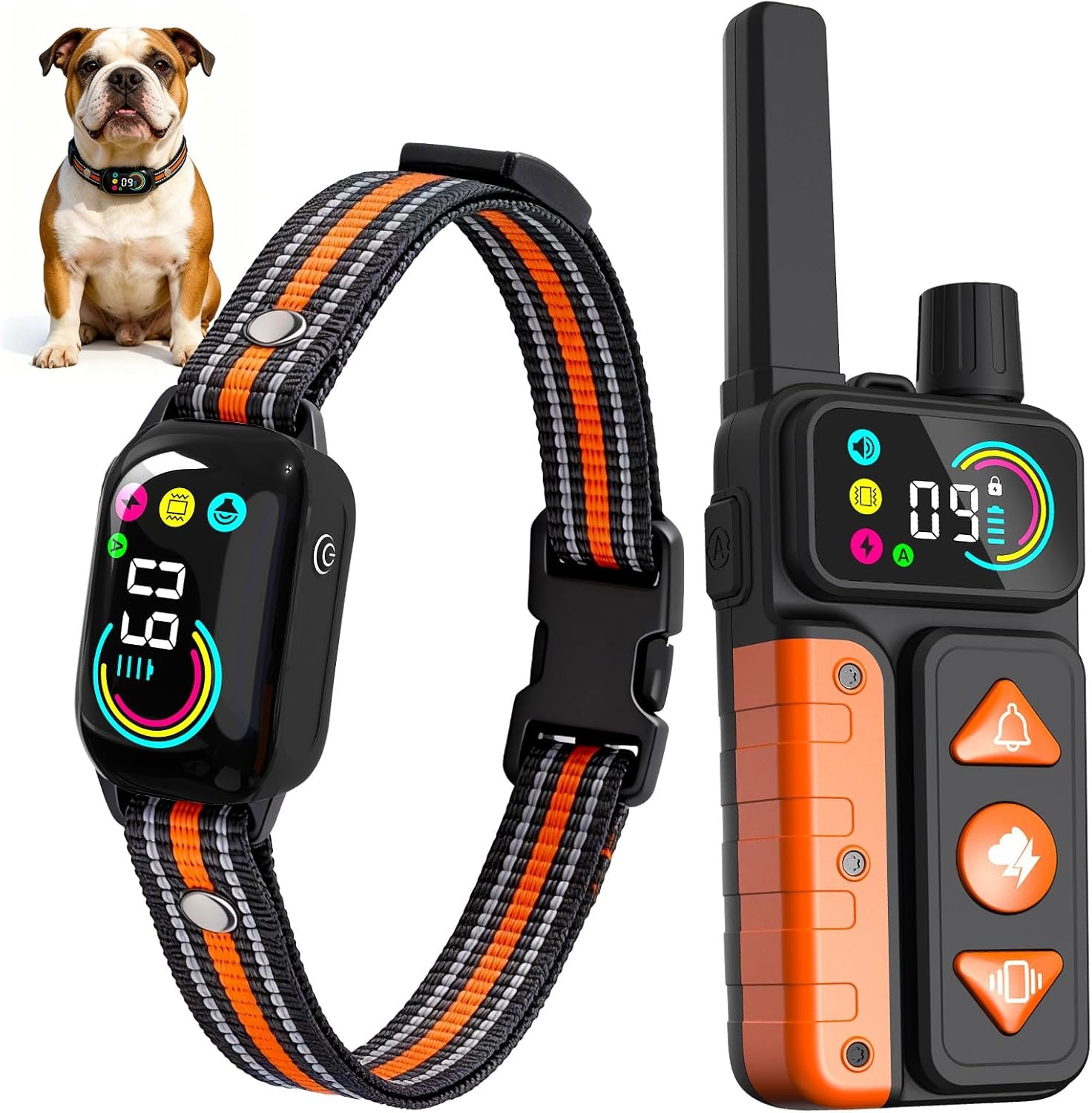 2-in-1 Dog Bark & Shock Collar, Dog Training Collar with 4 Training Modes Beep/Vibration/Shock/no Shock, 3300FT Remote, IPX7 Waterproof E Collars with AI Anti Barking for Small Medium Large Dog