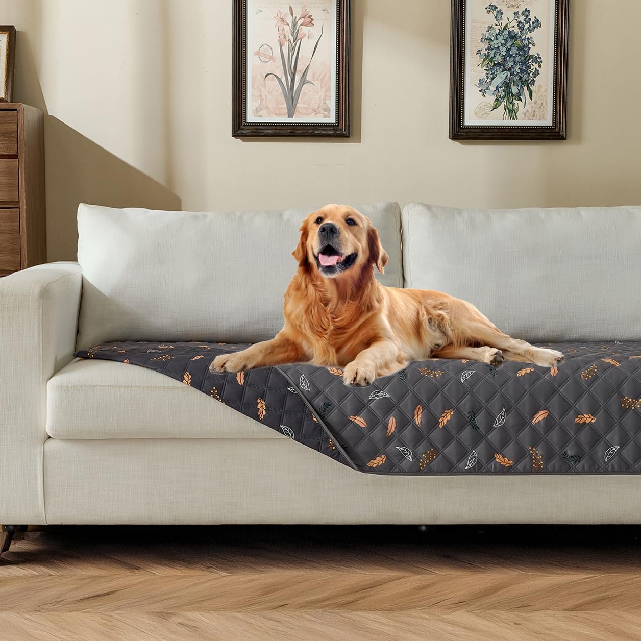 Waterproof Pet Couch Cover Washable, Stylish Reversible Pet Blanket, Soft Sofa Furniture Protector for Dogs Kids Pets.(Gray/Light Gray, 30″x70″)
