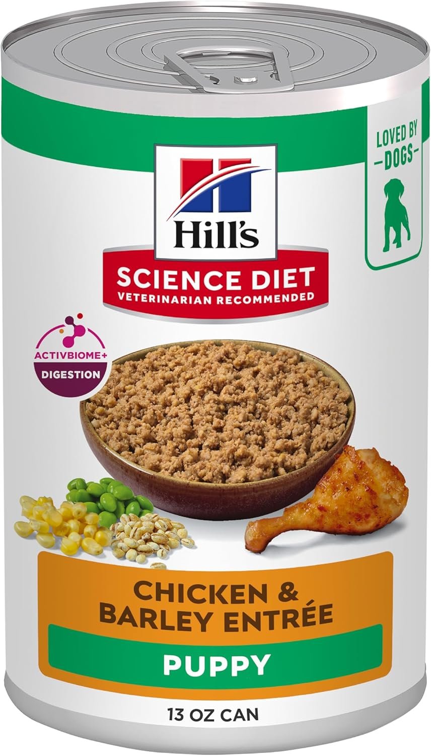 Hill’s Science Diet Puppy Wet Dog Food, Chicken & Barley, 13 oz. Cans, 12-Pack
