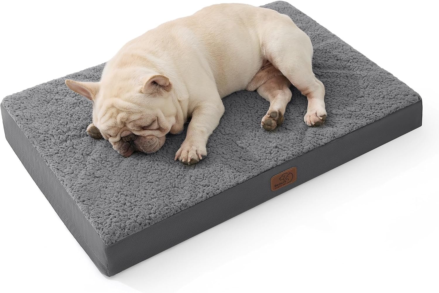 Bedsure Dog Bed Medium Size Dog – Comfy Flat Puppy Beds with Removable Washable Cover, Orthopedic Egg Crate Foam Pet Mat, Suitable for Pet Up to 30 lbs