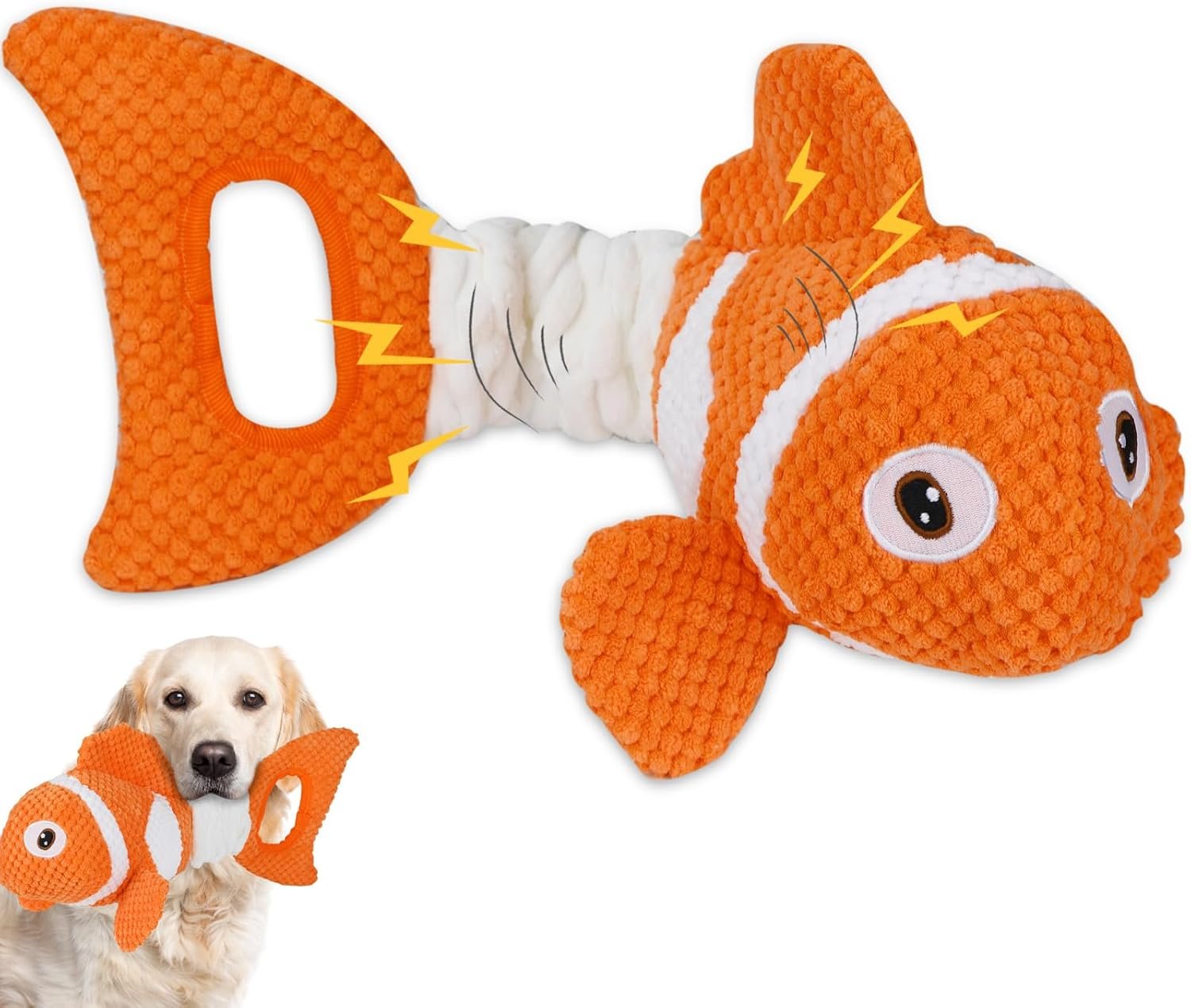 Squeaky Dog Toys, Durability Interactive Tug of War Puppy Toys for Indoor and Outdoor Play – Stuffed Pet Dog Toys with Soft Fabric Suitable for Small, Medium, and Large Dogs