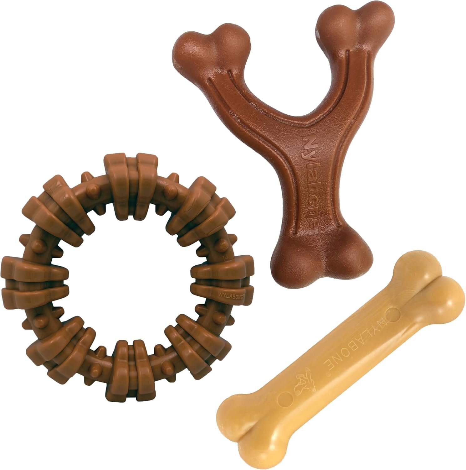 Nylabone Customer Favorites Bundle Power Chew Toys for Dogs, Indestructible Dog Toys for Aggressive Chewers, Pack of 3, Flavor Medley, Small Breeds – Up to 25 lbs, 3 Pack
