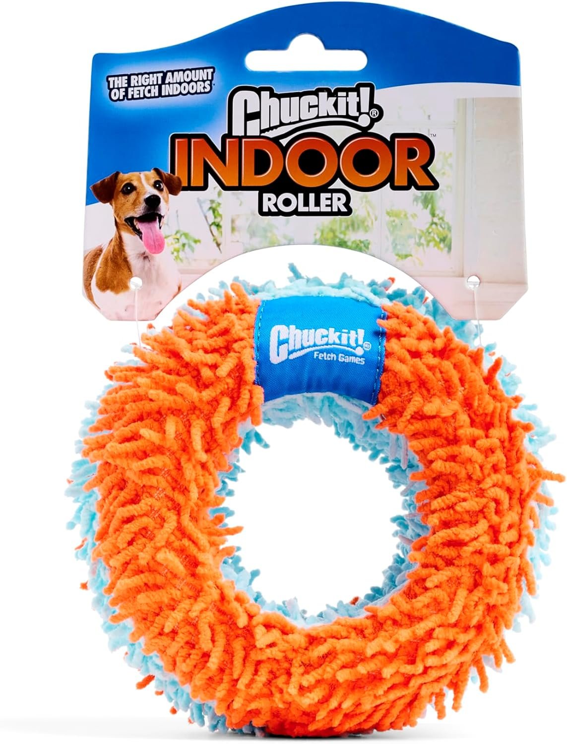 Chuckit! Indoor Fetch Roller Toy for Dogs – Interactive Dog Toys for Boredom, Orange and Blue