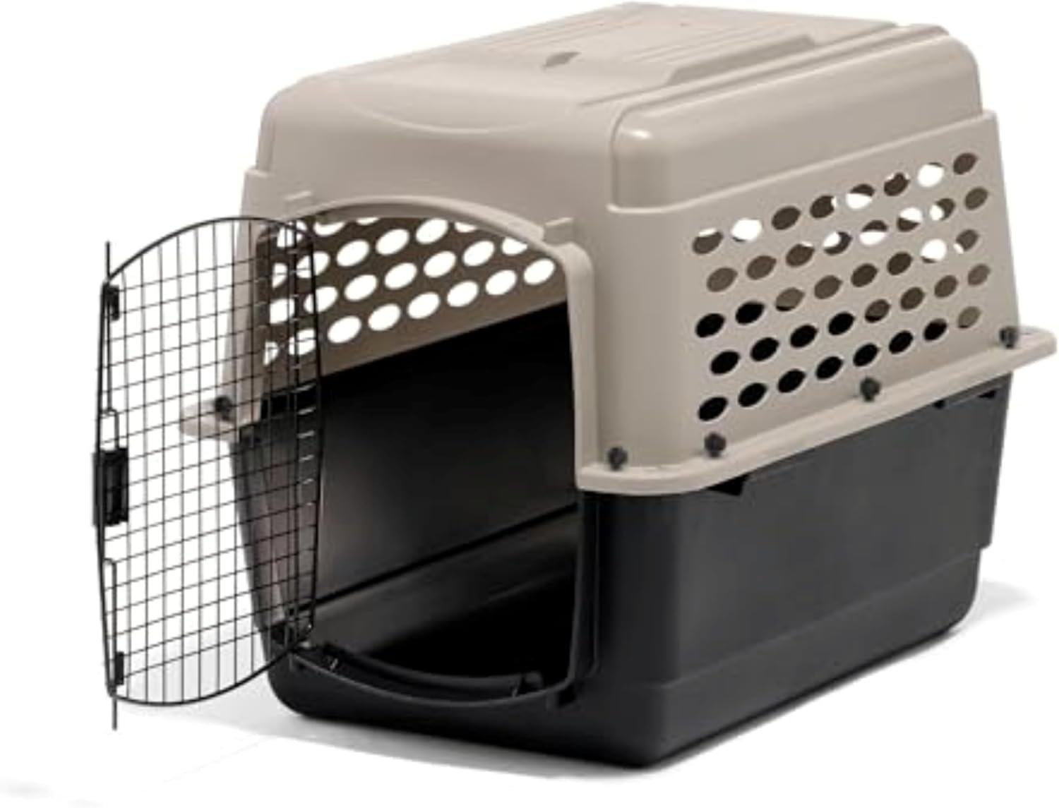 Petmate Vari Dog Kennel – Portable Dog Carriers & Crates for Medium Dogs, Airline-Friendly, Durable Plastic, Pet Carrier For Home and Travel, 32 Inches, Taupe and Black