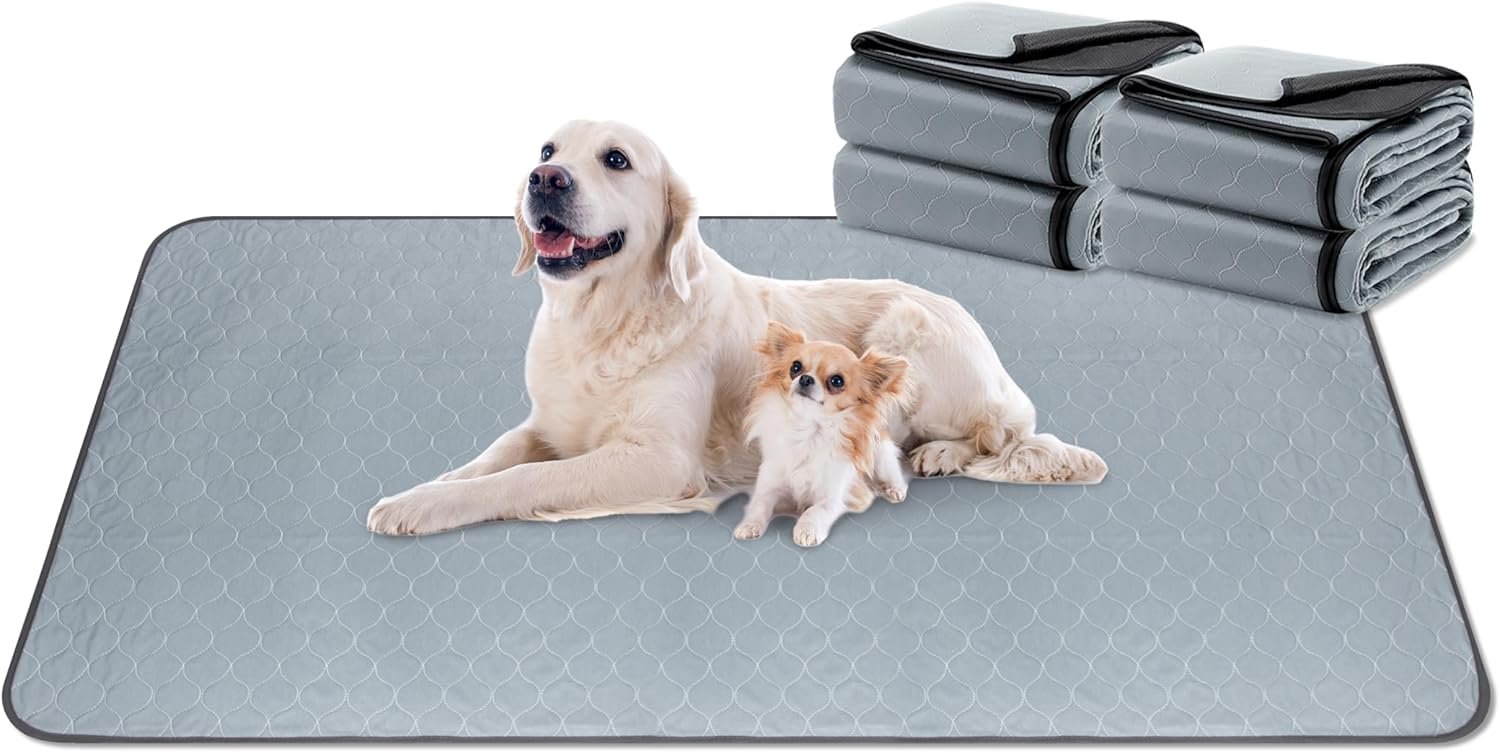DAHAPYBOO Extra Large Washable Pee Pads for Dogs,4 Pack Reusable Puppy Pads for Dogs,36×72 Non-Slip Waterproof Pet Training Pads for Crate, Playpen, Bed, Sofa,Whelping Box, Potty Training