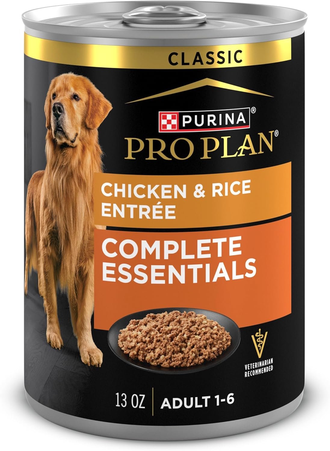 Purina Pro Plan Complete Essentials Classic Pate Dog Food, Chicken and Rice Entrée – (Pack of 12) 13 oz. Cans