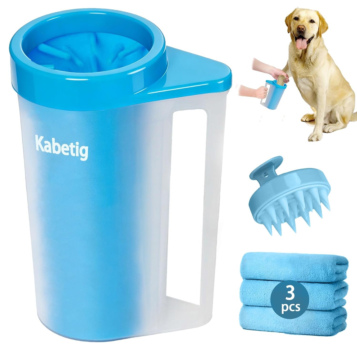 Dog Paw Cleaner with Handle – Foot Washer Cup for Large and Extra Large Breed Dogs