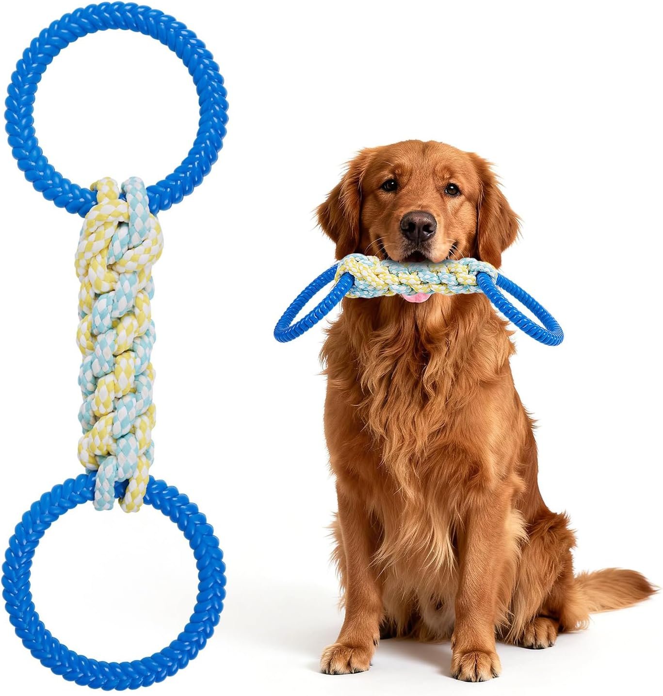 Dog Rope Toys for Medium-Small Dogs, Durable and Indestructible Aggressive Chewers, Multiple Textures Interactive Tug of War Toys 17.5×5.5 inch
