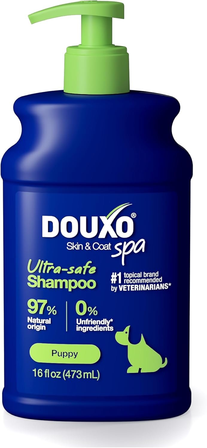DOUXO SPA Puppy Shampoo, 16 fl oz, Ultra Safe Skin-Friendly Formula Cleans and Hydrates, Leaves Coat Soft and Plush