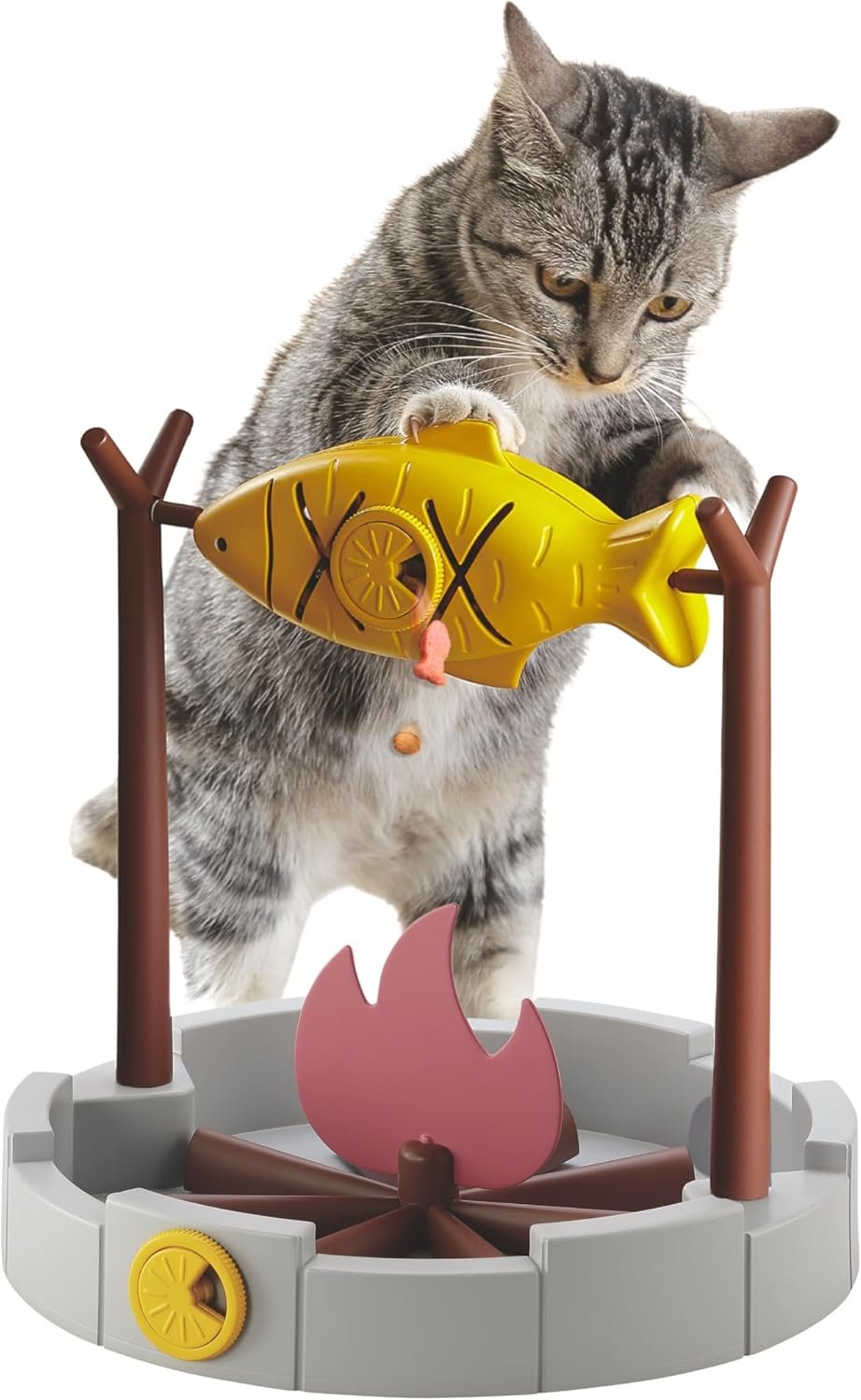 PetPals Cat Slow Feeder, Treat Dispenser – Interactive Cat Puzzle Toy for Small Pets & Kittens, Mental Stimulation Pet Food Feeding Toy, Dry Food Dispensing Cat Toy