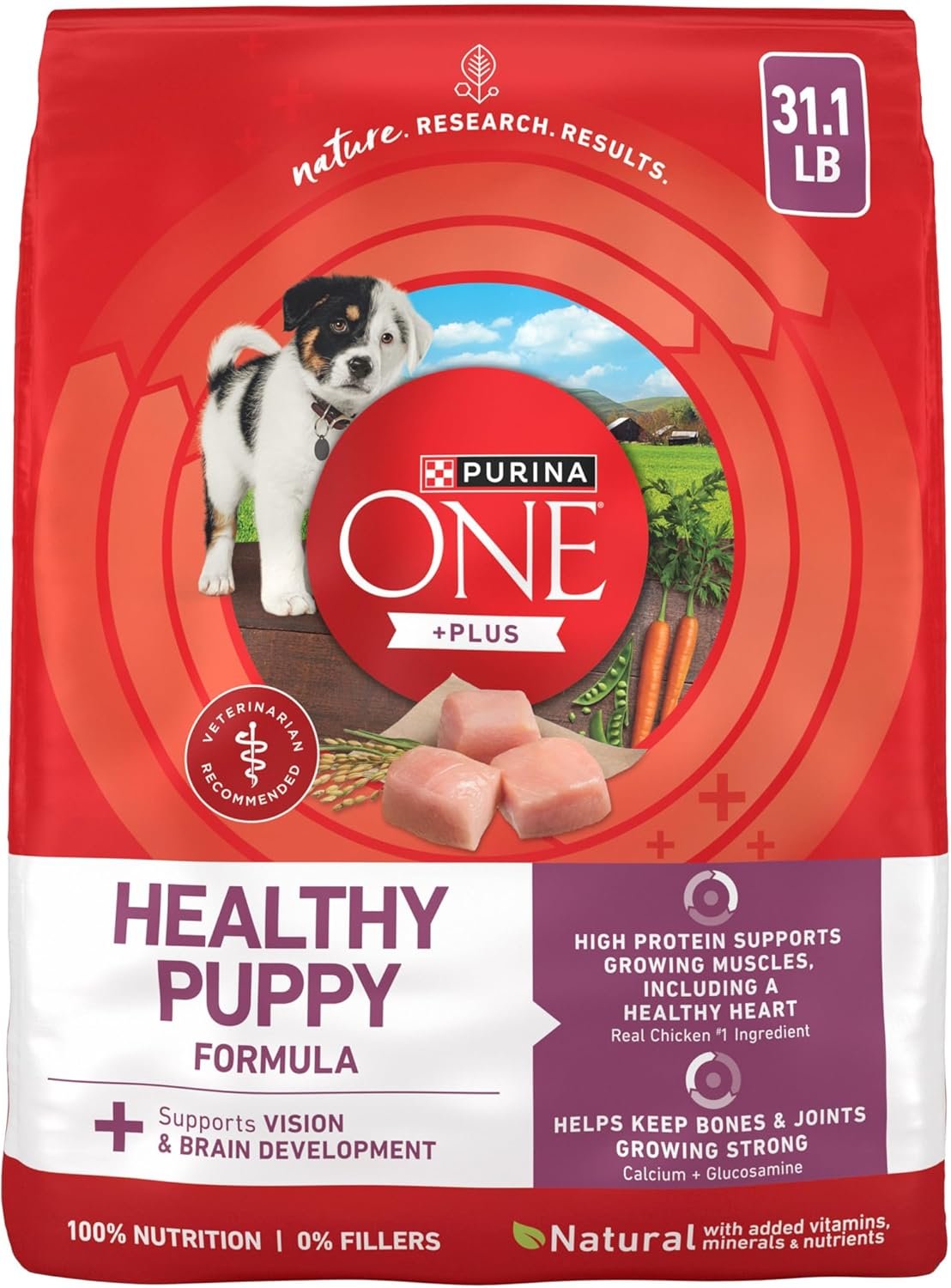Purina ONE Plus Healthy Puppy Formula High Protein Natural Dry Puppy Food with added vitamins, minerals and nutrients – 31.1 lb. Bag
