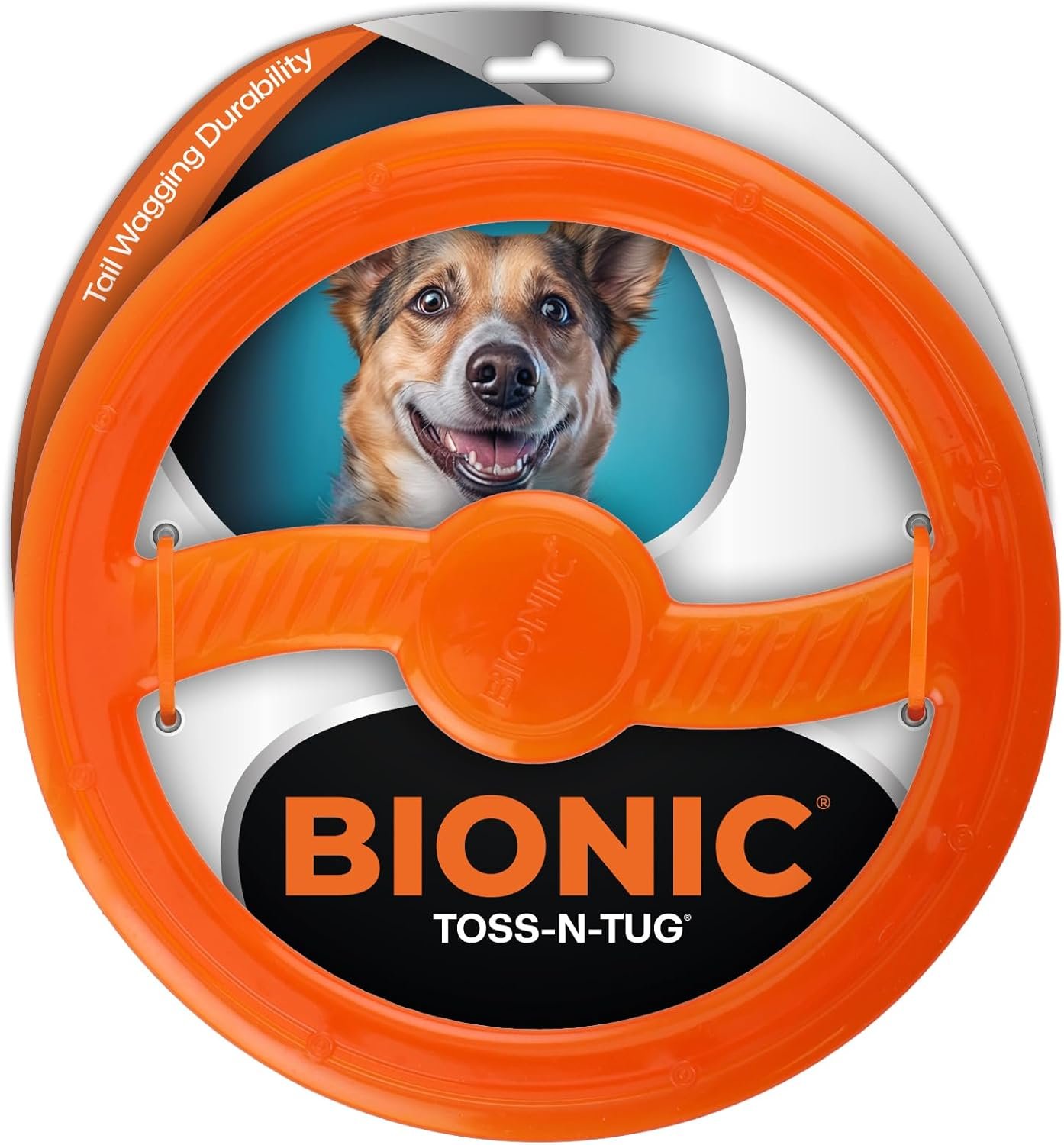 BIONIC Toss-N-Tug Dog Toy – High-Visibility Ultimate Multi-Action Dog Toy