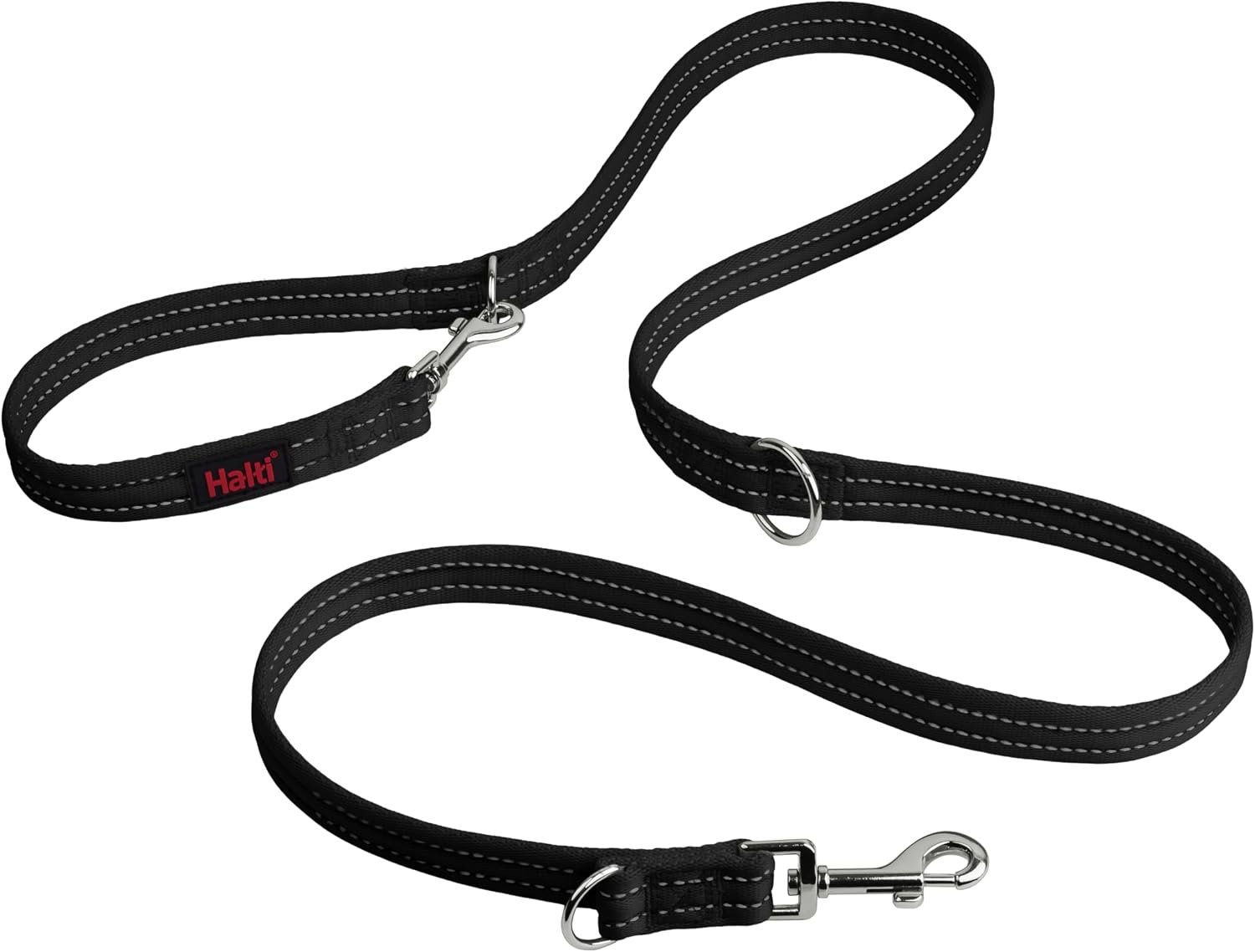 Halti Training Leash – Multifunctional Double-Ended Dog Leash, Ideal for Anti-Pulling Dog Training. Lightweight, Soft & Durable. Suitable for Medium to Large Dogs & Puppies (Size Large, Black, 2m)