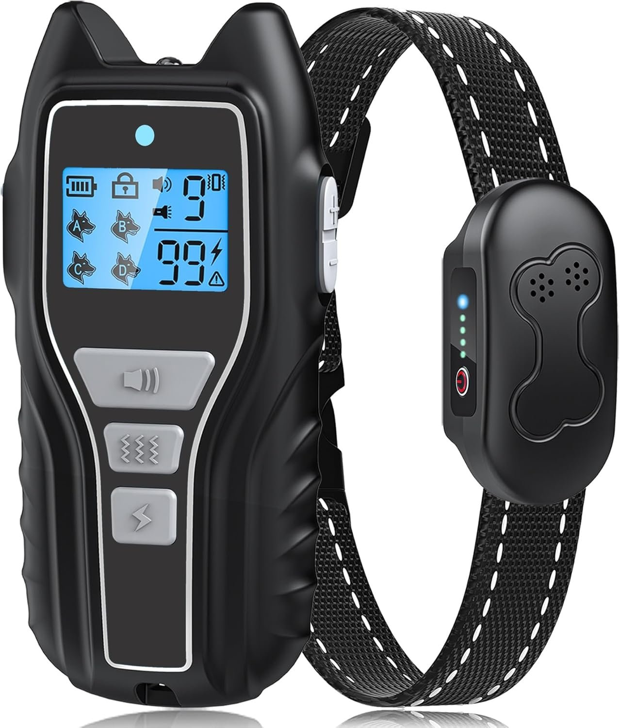 Dog Training Collar with Remote, Waterproof IPX7 E Collar for Dogs, Beep and Vibration Modes, Safe and Humane Training, 2000FT Range, Rechargeable, Fits Small Medium Large Dogs 15–120 lbs (Grey)