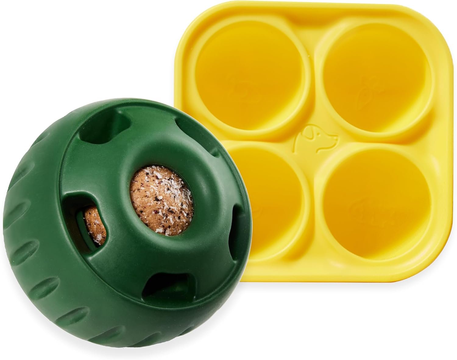 WOOF Pupsicle and Treat Tray – Long-Lasting Interactive Dog Ball Toy and Silicone Dog Treat Mold – Keep Your Pup Busy – Easy to Clean – Toys for Medium and Large Dogs 25-75 lbs