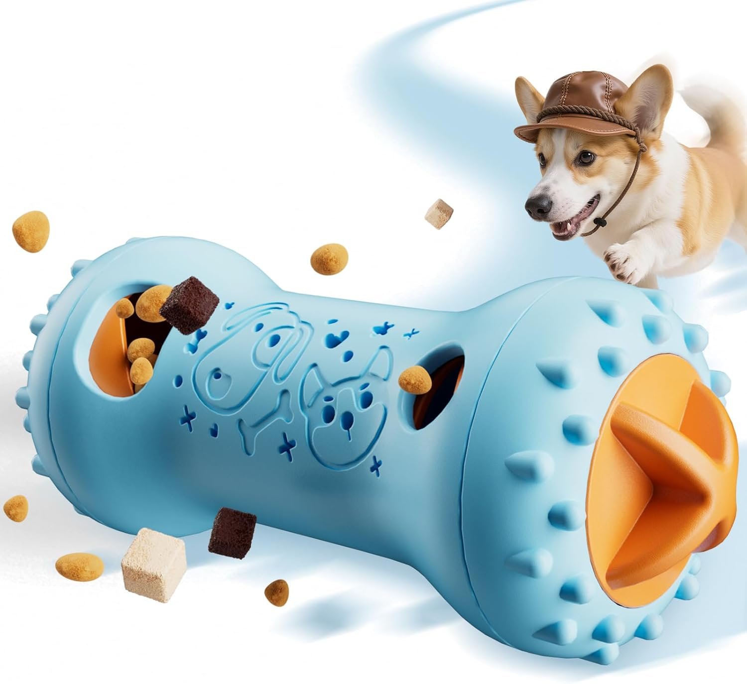 FOXMM Interactive Treat Dispensing Dog Toys – Adjustable Puzzle Toy to Keep Dogs Busy, Enrichment, Mental Stimulation, Cognitive Fun and Boredom Buster for Puppy Teething, for Small Medium Dogs