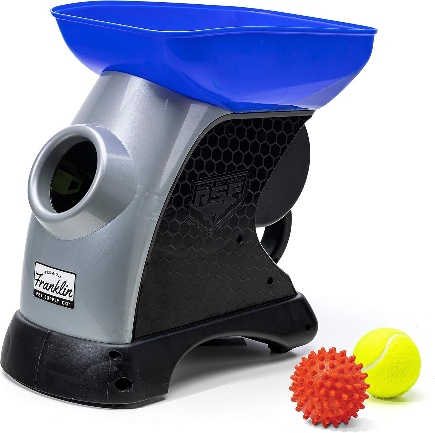 Franklin Pet Supply Co. Ready Set Fetch Automatic Tennis Ball Launcher Dog Toy – Electronic Thrower for Fetch + Playtime – Launches up to 40 Feet – Official Size