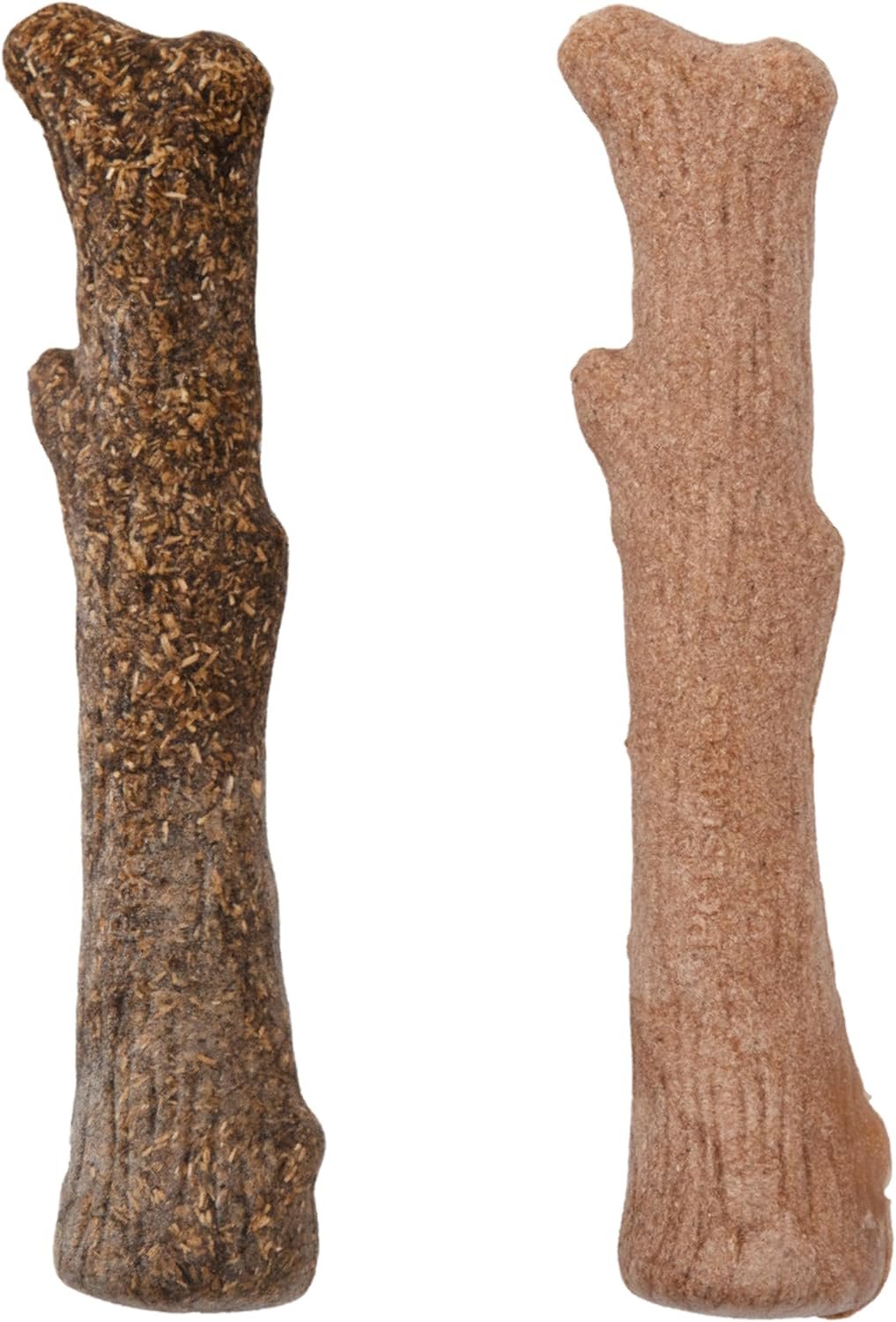 Dogwood Calming Dog Chew Toy – Real-Wood Blend, Moderate Chewers, Medium, 7.5″, 2-Pack (Natural & Hemp Flavors)