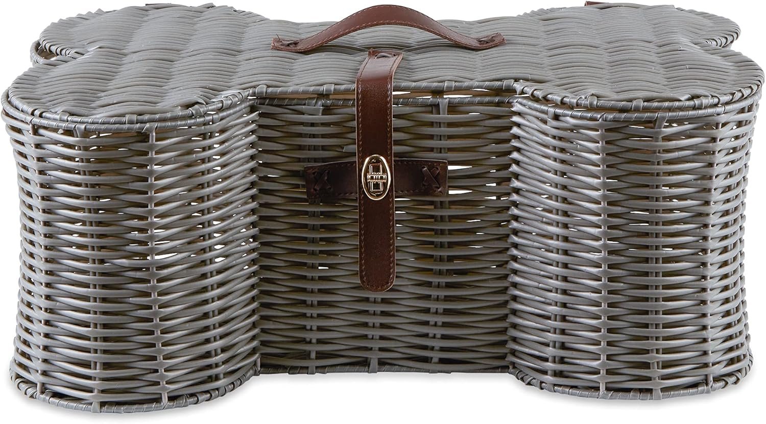 Bone Dry Pet Storage Collection Toy Basket, Small, 17.5x11x7.5″, Gray Plastic Wicker