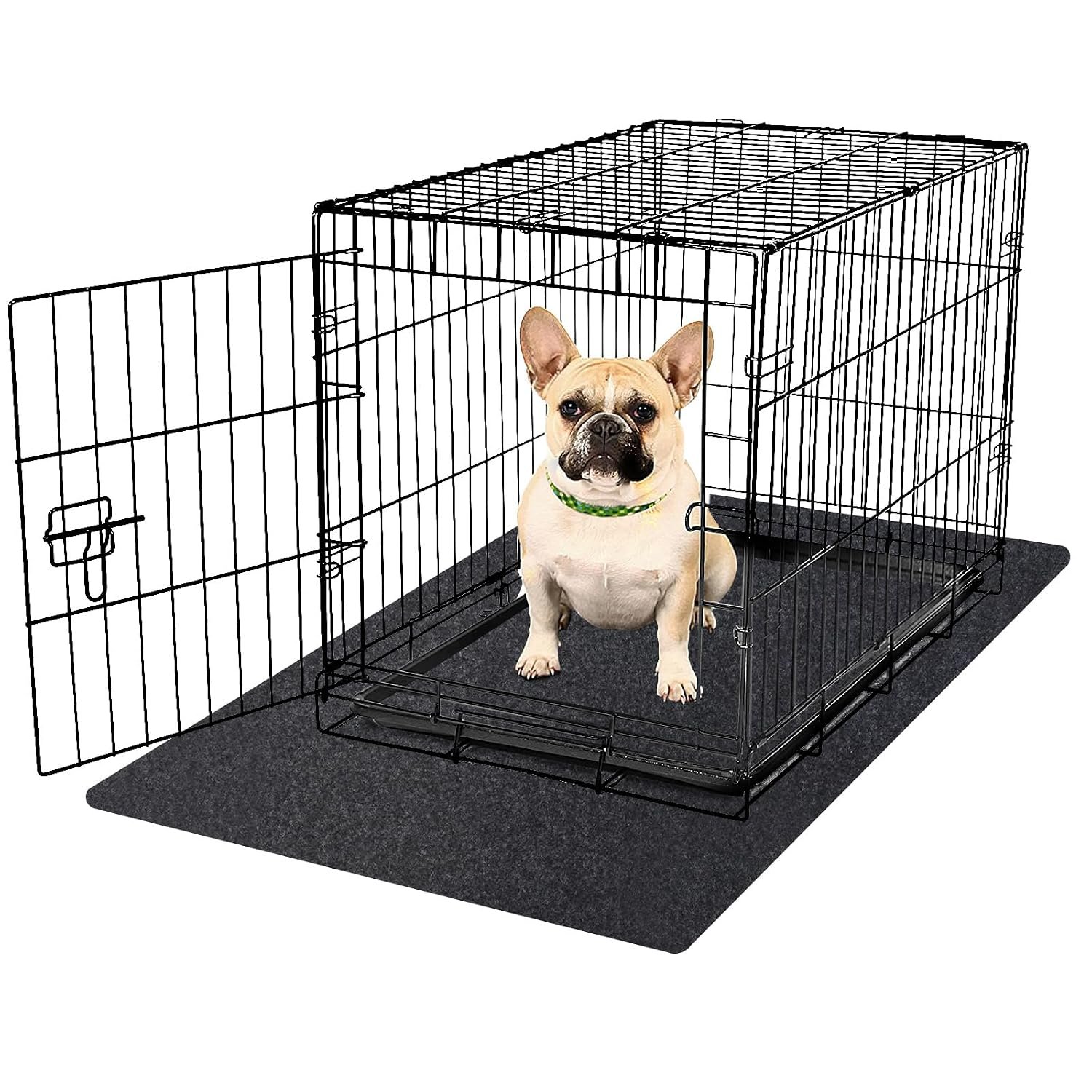 Kennel Pad Dog Crate Mat Liner, Absorbs Urine, Waterproof, Non-Slip, Washable Puppy Pee Pad for Kennel Training – Under Pet Cage to Protect Floors, Thin Cut to Fit Design (36″ x 24″ – 1 Pack)