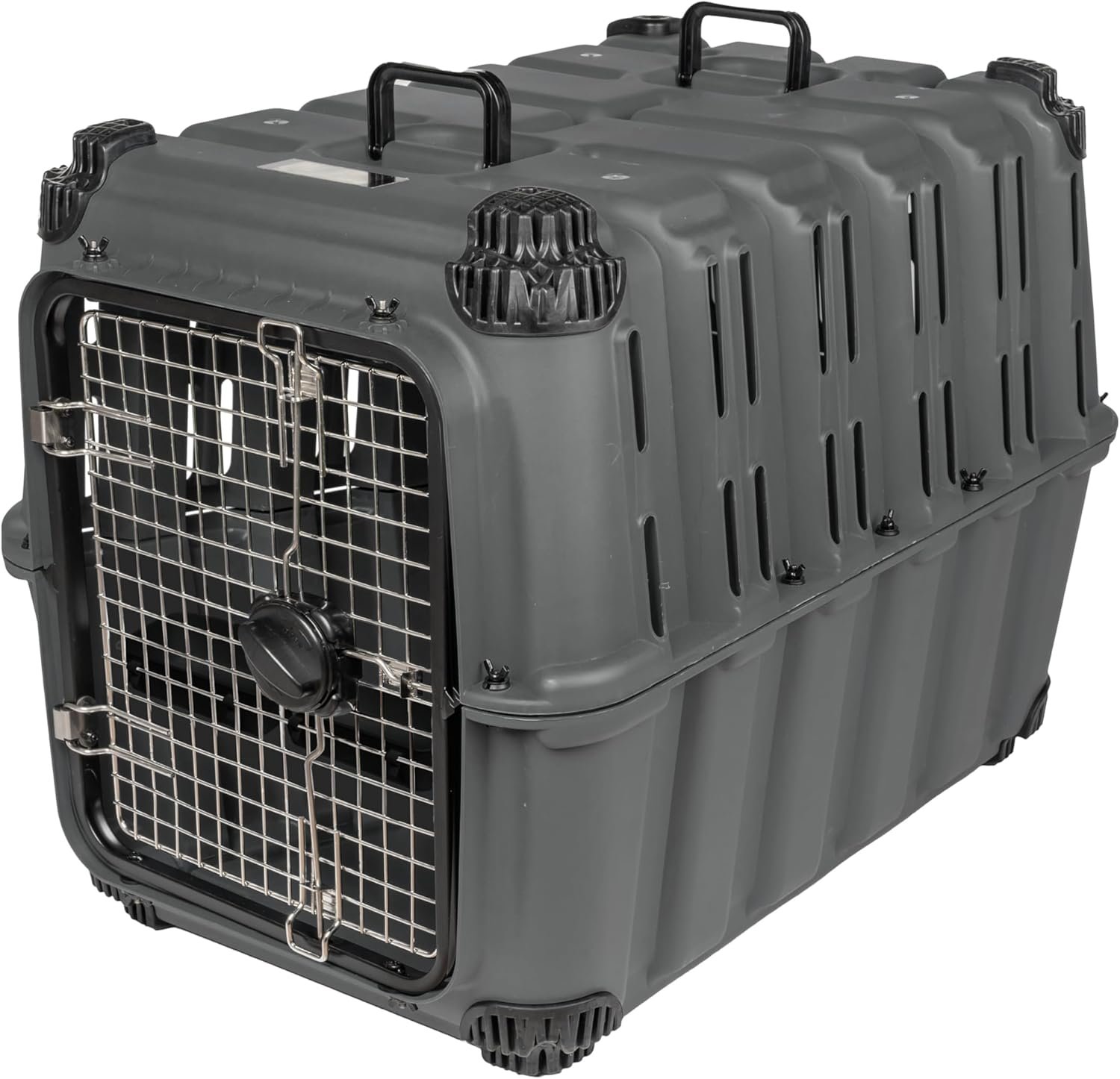 Mammoth Guardian Dog Kennel 36″ Heavy Duty Travel & Outdoor Crate for Puppies, Small, Medium & Large Dogs, Secure 3 Bolt Lock, Adventure Ready for Hunting, Camping & Offroad – Gunmetal Gray