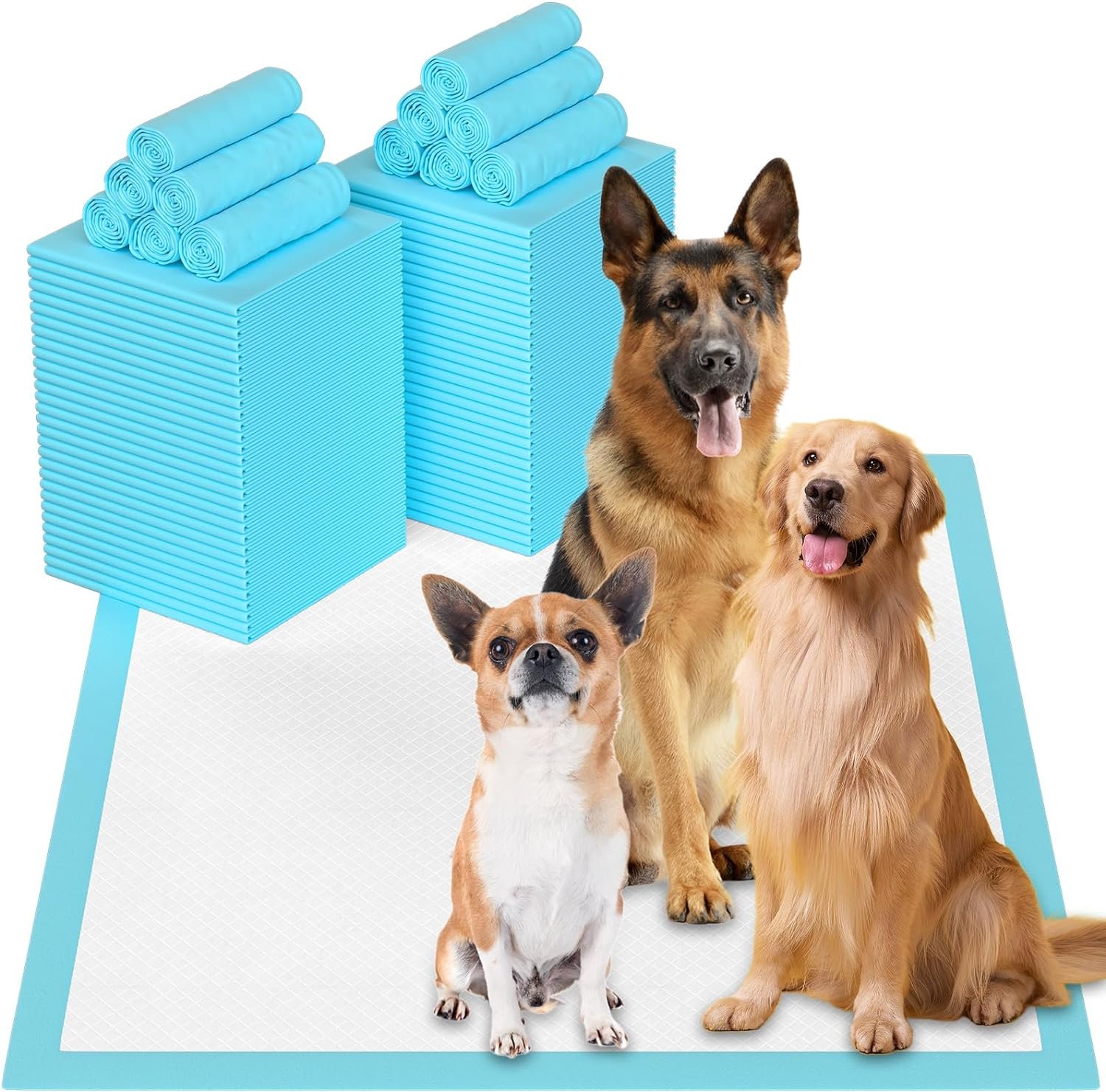 Puppy Pee Pads for Dogs – 32″x36″ Extra Large, 60 Count, Leak-Proof & Super Absorbent, Thicken Disposable Potty Pads for Puppy & Cat Training