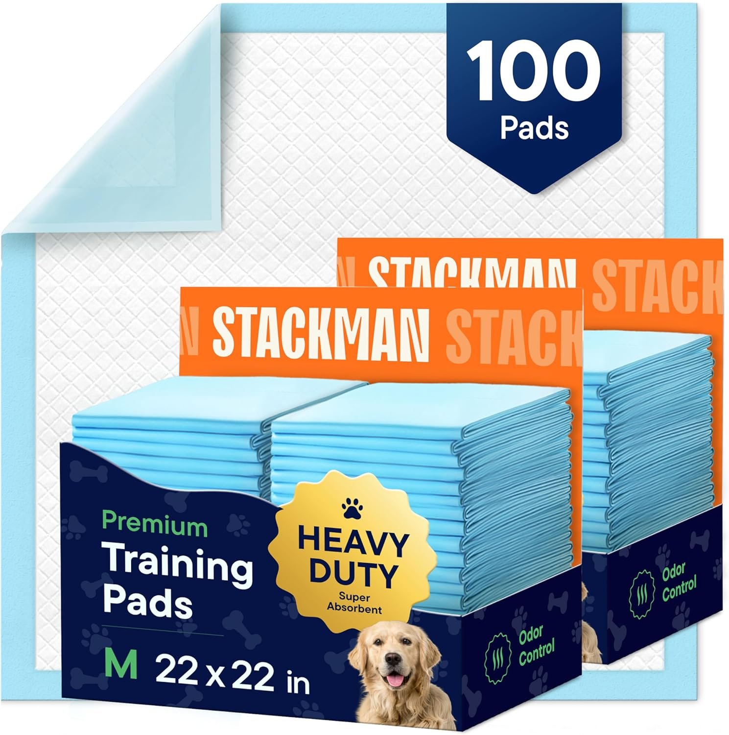Puppy Pads Pet Pee Pads for Dogs & Puppy Training – 100 Count – Potty Pads for Dogs 22″ x 22″ Leak-Proof Dog Pee Pads – Quick-Dry Surface – Heavy Duty Absorbent Disposable Dog Wee Pad Bulk Pack