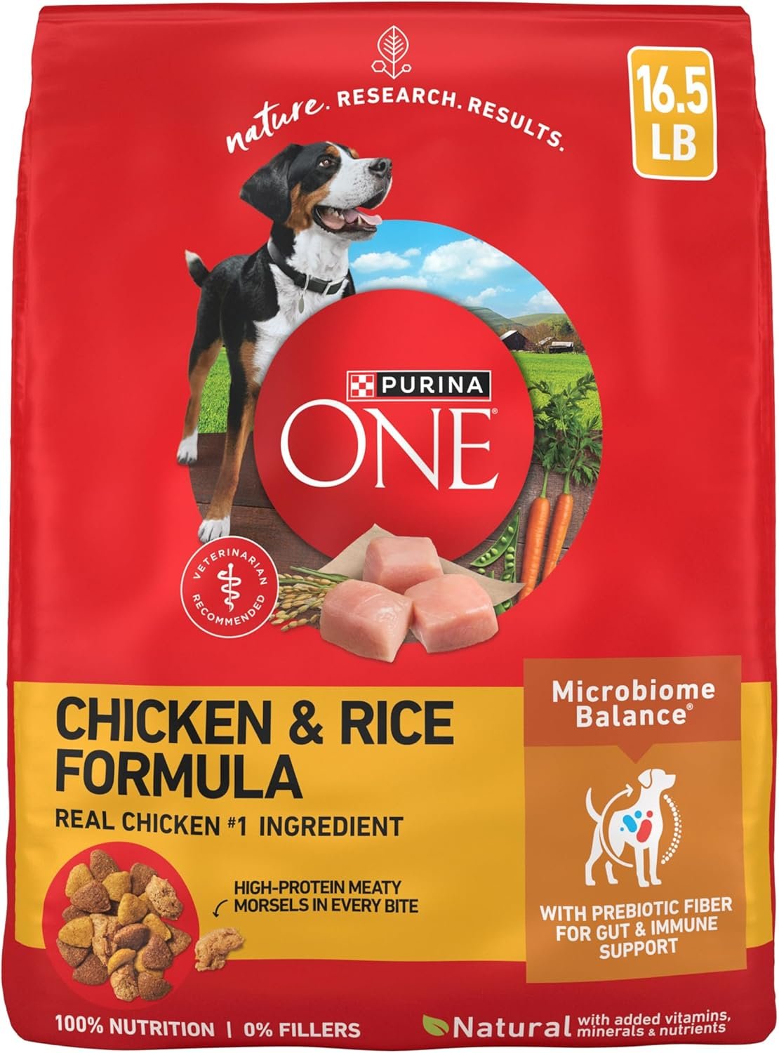 Purina ONE Chicken and Rice Formula Dry Dog Food – 16.5 lb. Bag