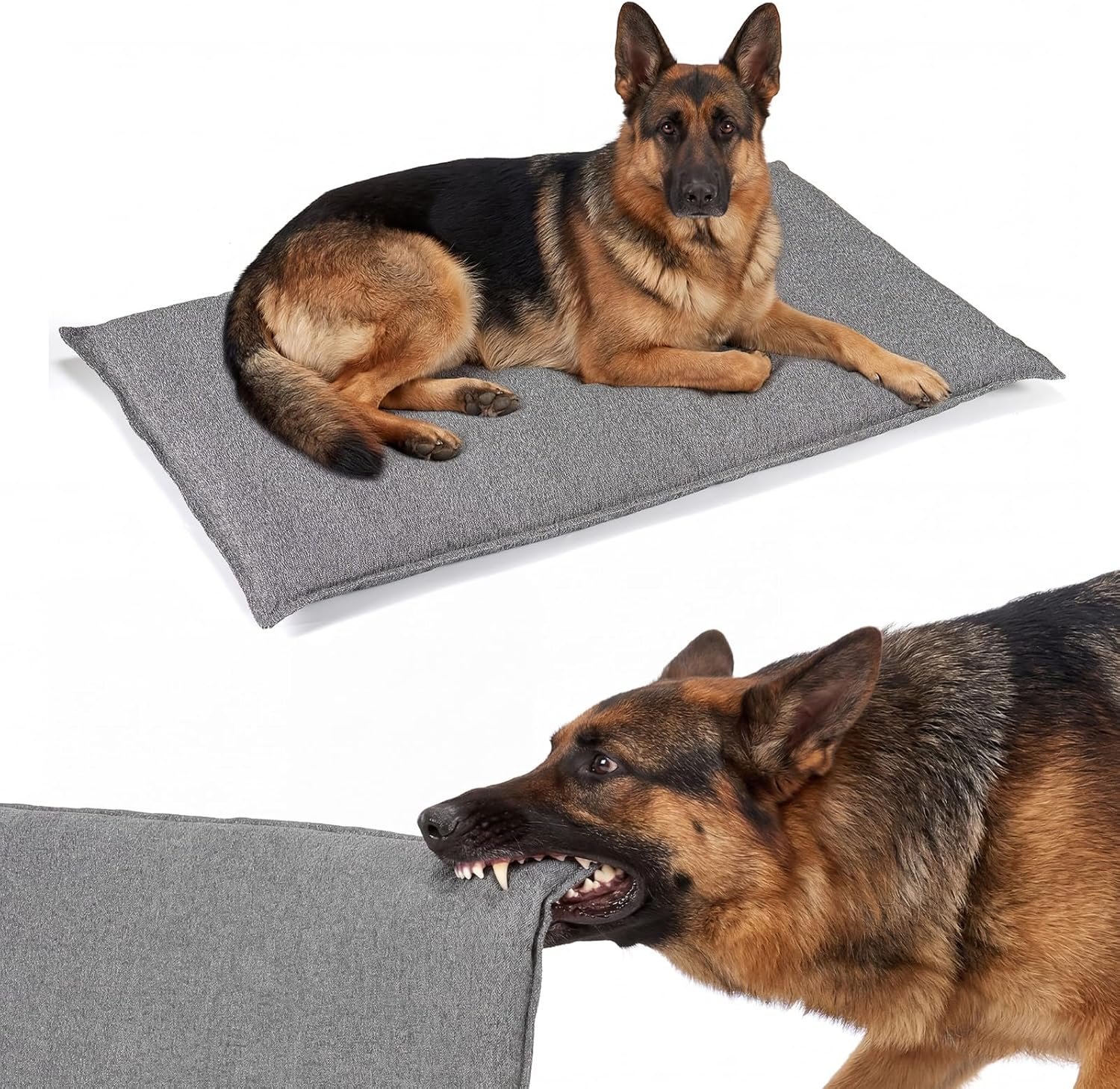Veehoo Chew Proof Dog Crate Pad, Indestructible Dog Bed Crate Mat with Reinforced Stitching, Large Chew Resistant Kennel Pad for Aggressive Chewers, Machine Washable, 35″ x 22″