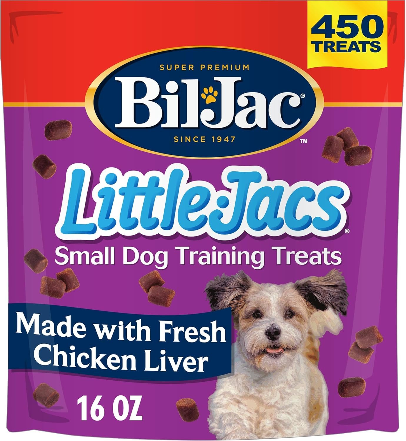 Bil-Jac Little-Jacs Small Dog Training Treats | Soft Chicken Liver Recipe | 16 oz