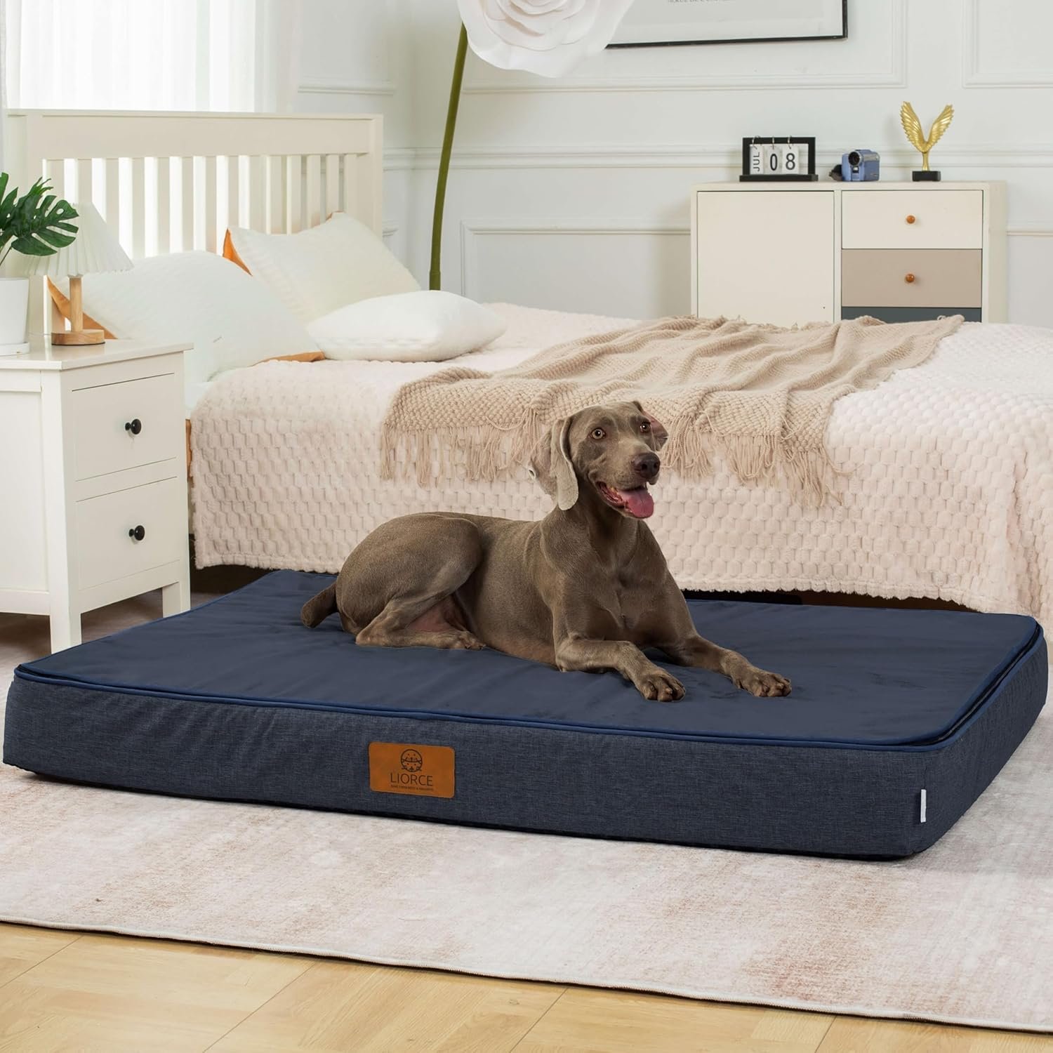 LIORCE Orthopedic Memory Foam Giant Dog Bed – 6″ Thick Beds for Large Sized Dog – Waterproof Removable Washable Cover & Wrap-Around Zipper – Ultimate Comfort & Easy Maintenance