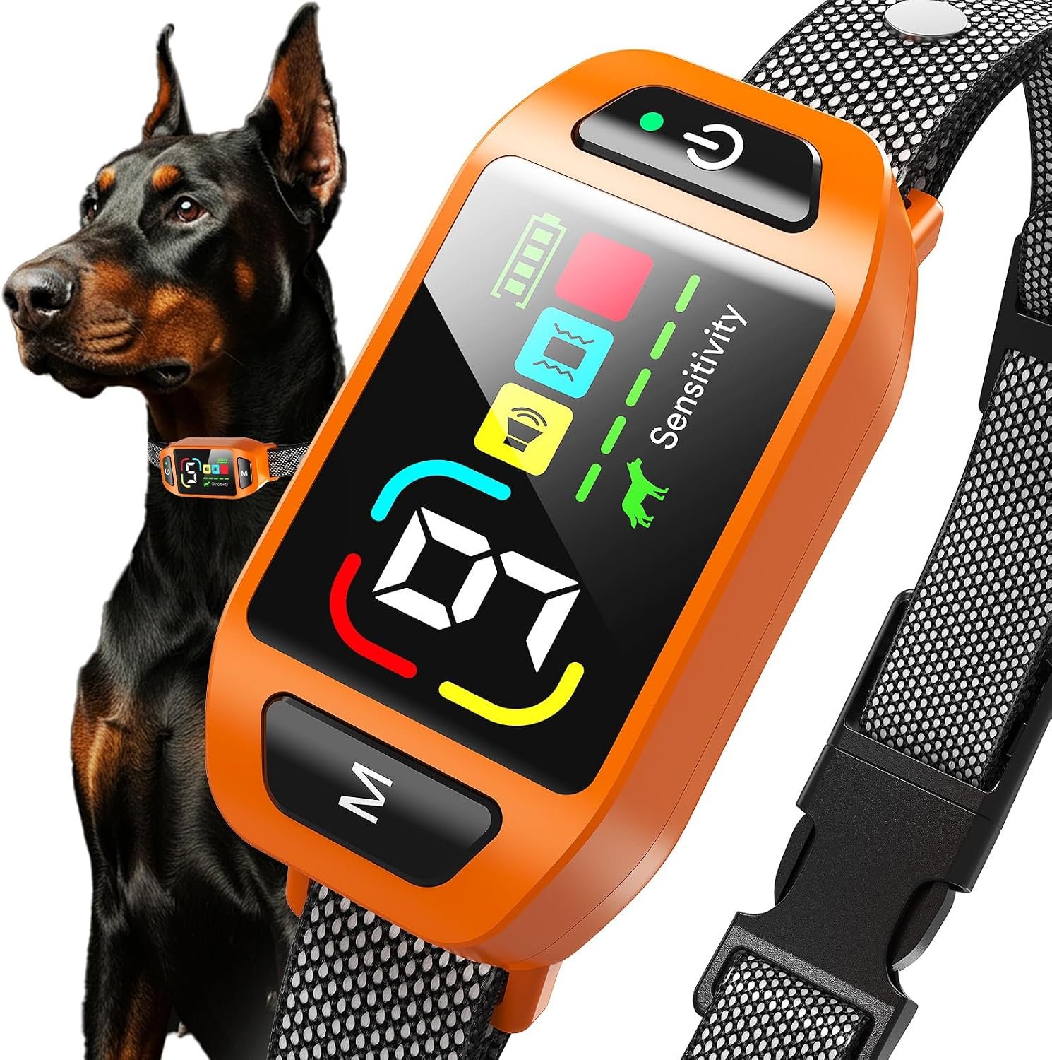Bark Collar AI Dual-Detection, Instant Quiet Anti Bark Device 4 Training Modes, 30-Day Battery, One-Click Peace, 9 Sensitivity Automatic Dog Bark Collar for Large Medium Small Dogs, Orange