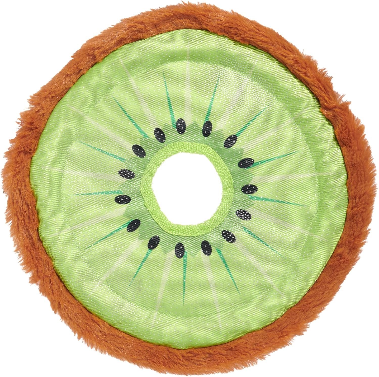 Barkbox Kiweeeee! Flying Disc Dog Toy | Fluff-Free Crinkle Disc with T-Shirt Rope Edge | Durable Fetch Toy for Dogs & Puppies Who Love to Toss & Chase