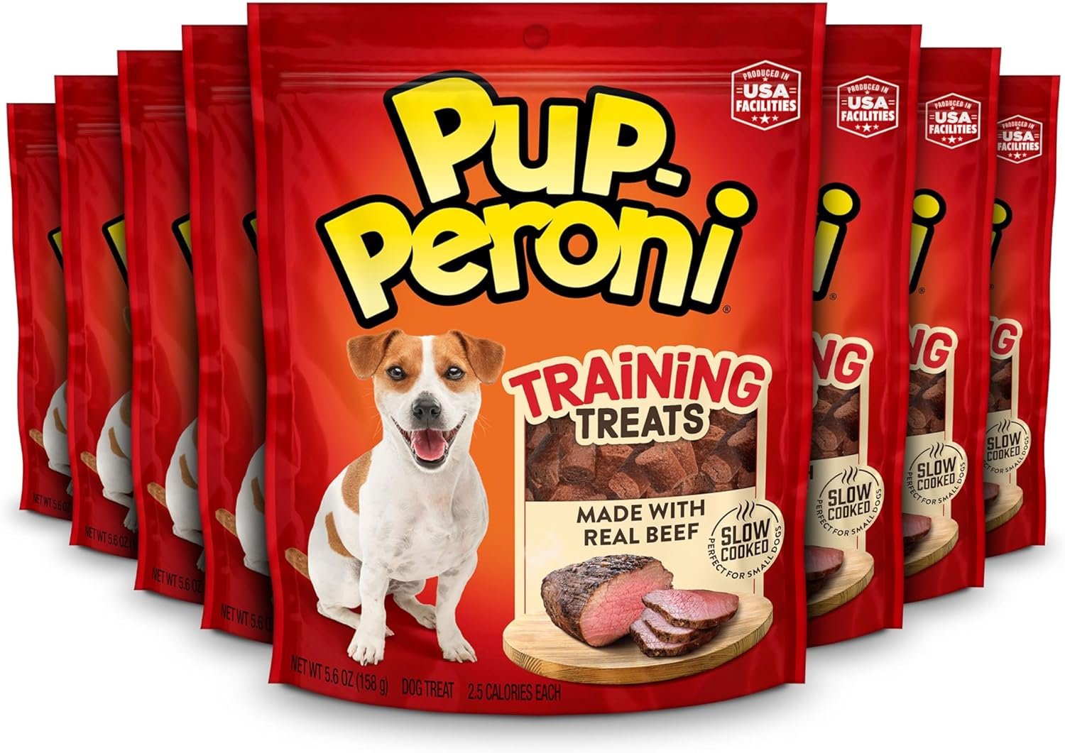 Pup-Peroni Dog Training Treats Made With Real Beef, 5.6 Oz. Bag, (Pack of 8)