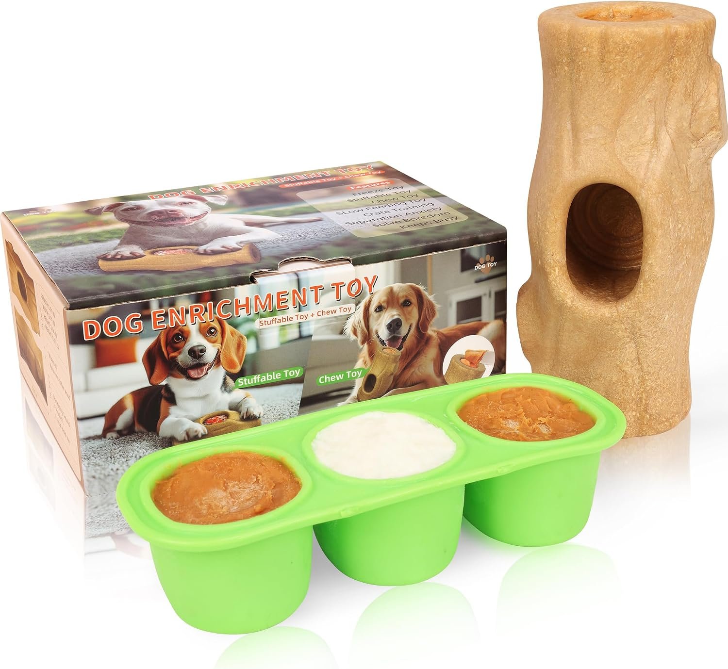 Interactive Dog Toys for Aggressive Chewers, Indestructible Dog Toy for Large/Medium Breed,Frozen Dog Treat Holder to Keep Them Busy & Reduces Anxiety