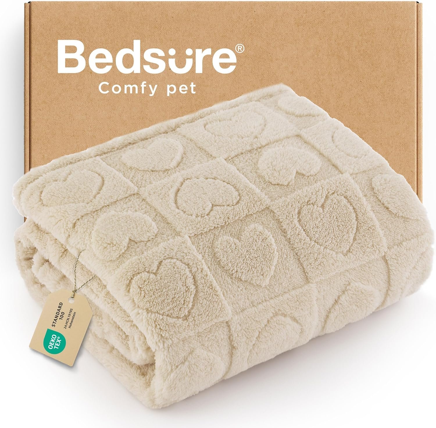 Bedsure Dog Blankets for Medium Dogs Washable – Fluffy Fuzzy Puppy Cat Blanket with Premium 300GSM Coral Fleece Soft for Pet Kitten Doggy, White, 30x40IN