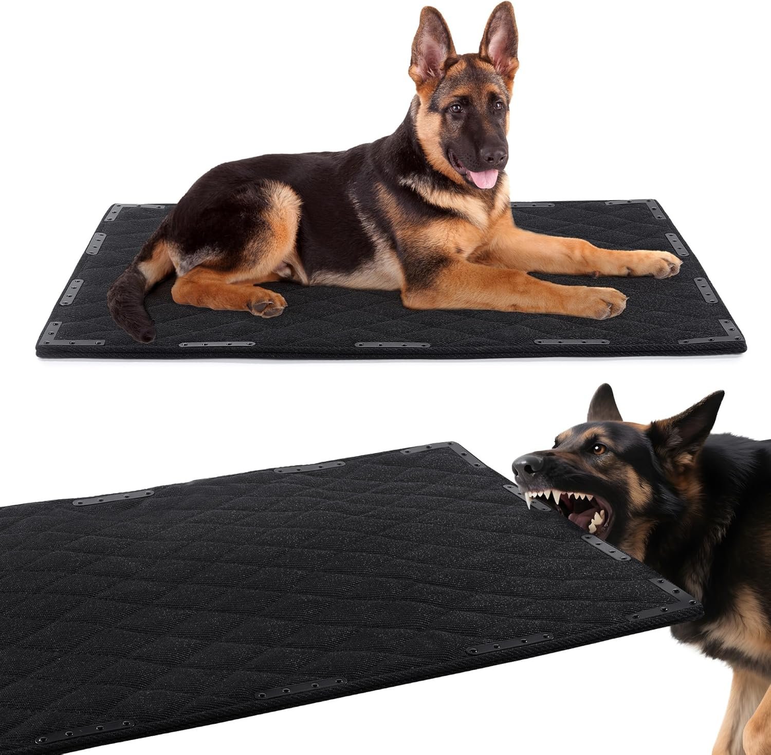 HOMBYS Chew Proof Dog Bed Mat with 14 Metal Rivets – Indestructible Kennel Pad for Teething Puppies & Aggressive Chewers, Durable Waterproof Crate Mat for Medium Dogs, 35″ x 22″ (Indoor/Outdoor Use)