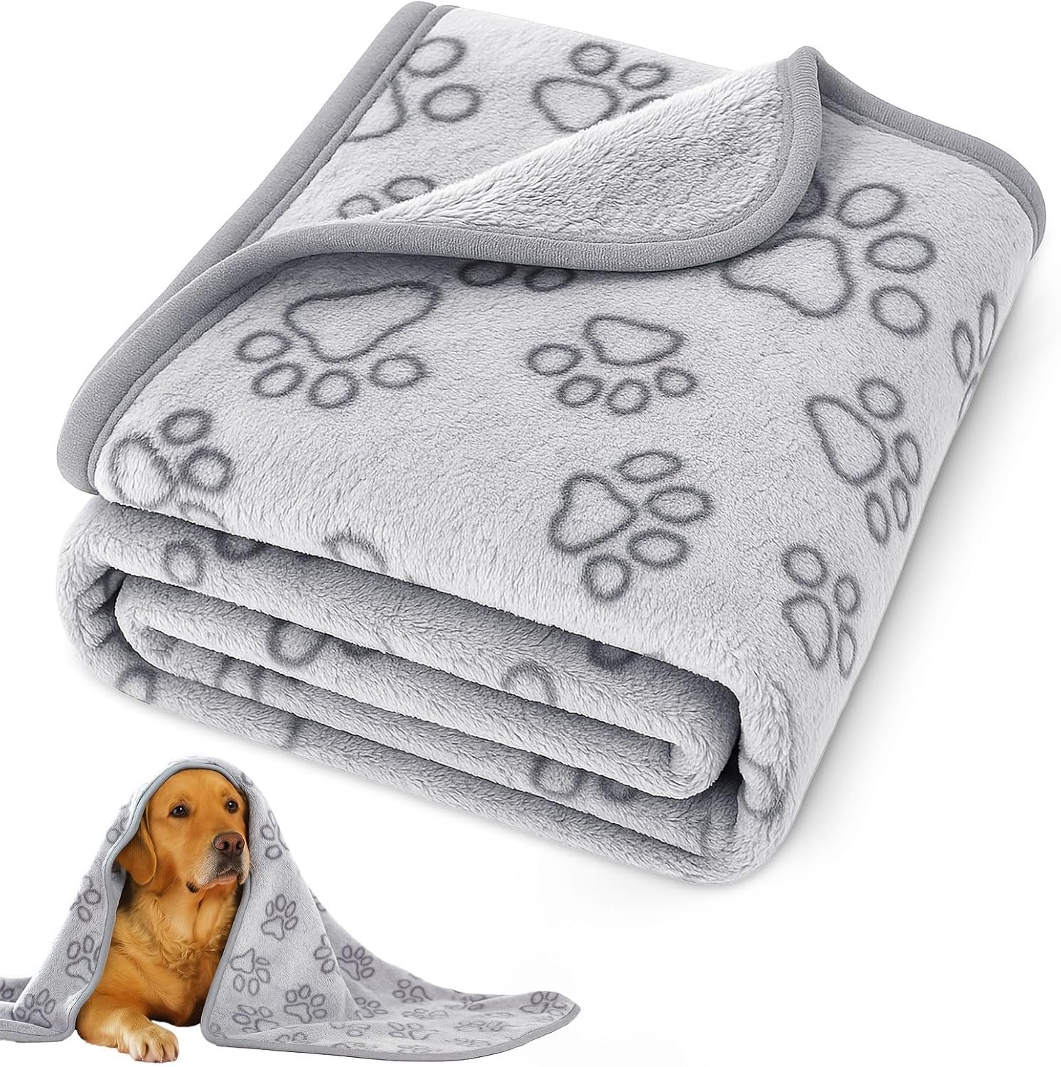 41″ x 30″ Dog Blankets for Medium Dogs, Cat, Premium Soft Dog Blankets for Small Dog Washable, Puppy Blanket Dogs Essentials for Puppies (Grey)