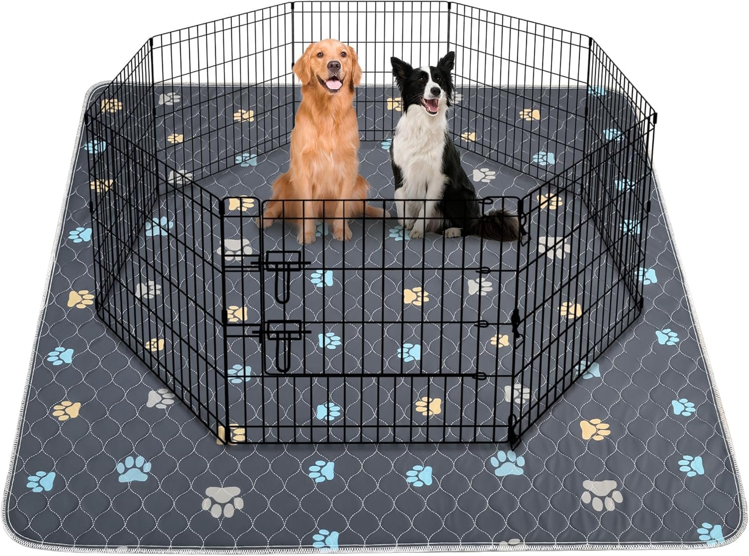 Aitmexcn Washable Puppy Dog Pee Pad, 2PCS 100% Waterproof Whelping Training Mat for Puppy/Senior Dog, Fast Drying Reusable Puppy Pads for Indoor, Outdoor and Car Travel- 48” x 48”,Gray