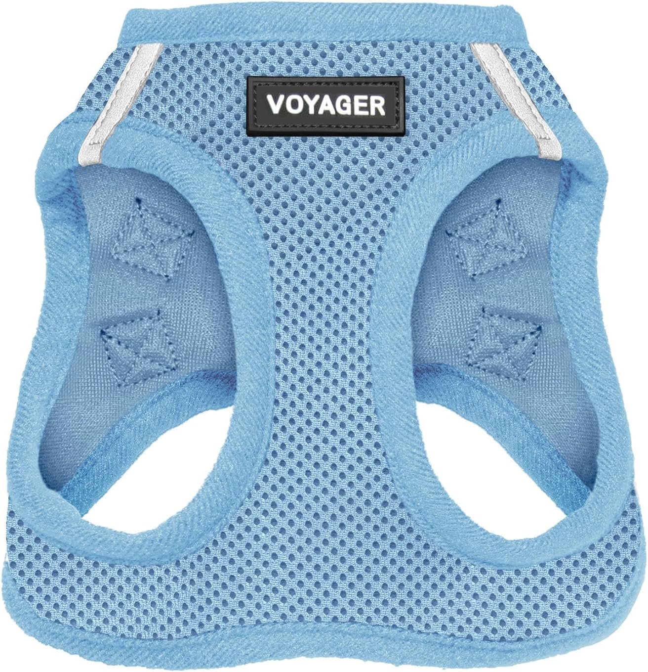Best Pet Supplies Voyager Step-in Air Harness – All Weather Mesh, Reflective, No Pull Harness for Dogs, Cats – Secure with Hook & Loop Fastener, Buckle, Double D-Rings – Baby Blue, M