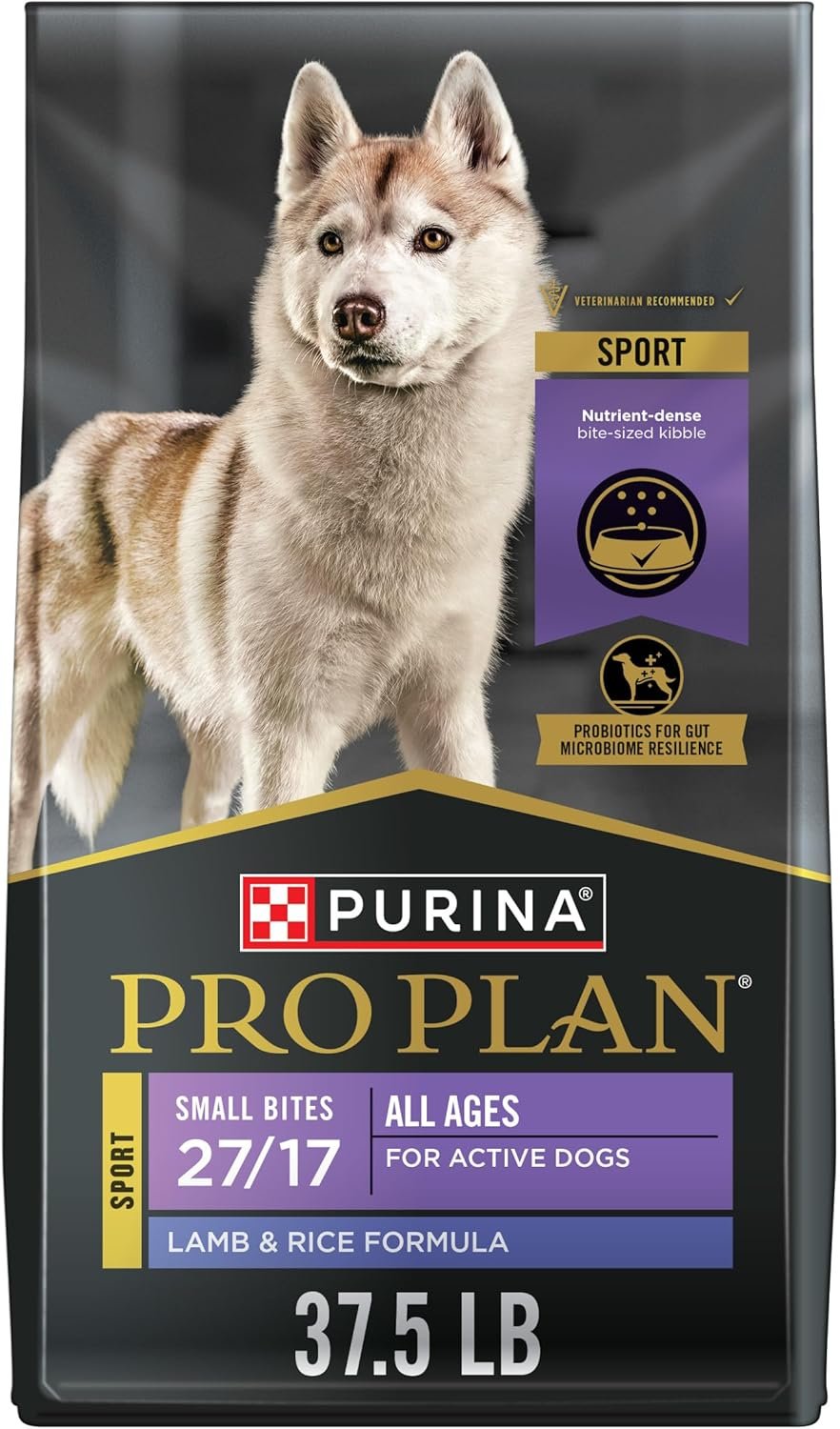 Purina Pro Plan High Protein Dog Food, Small Bites, SPORT 27/17 Lamb and Rice Formula – 37.5 lb. Bag
