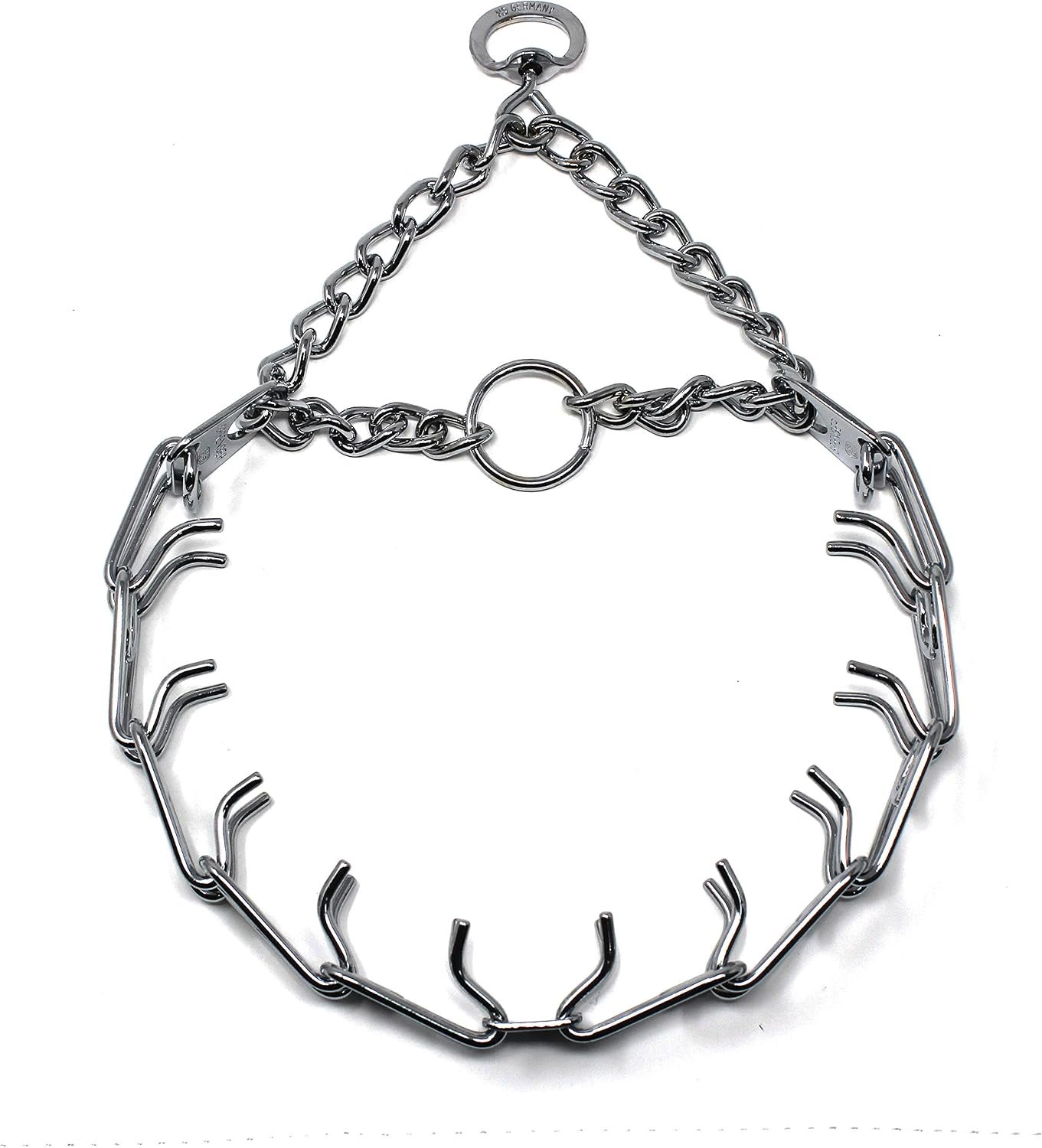 Herm Sprenger Prong Dog Training Collar, 22in x 3.0mm (Neck Size up to 18in) Medium, Ultra-Plus Chrome Plated Steel Pet Pinch Anti Pull Collar for Dogs Made in Germany
