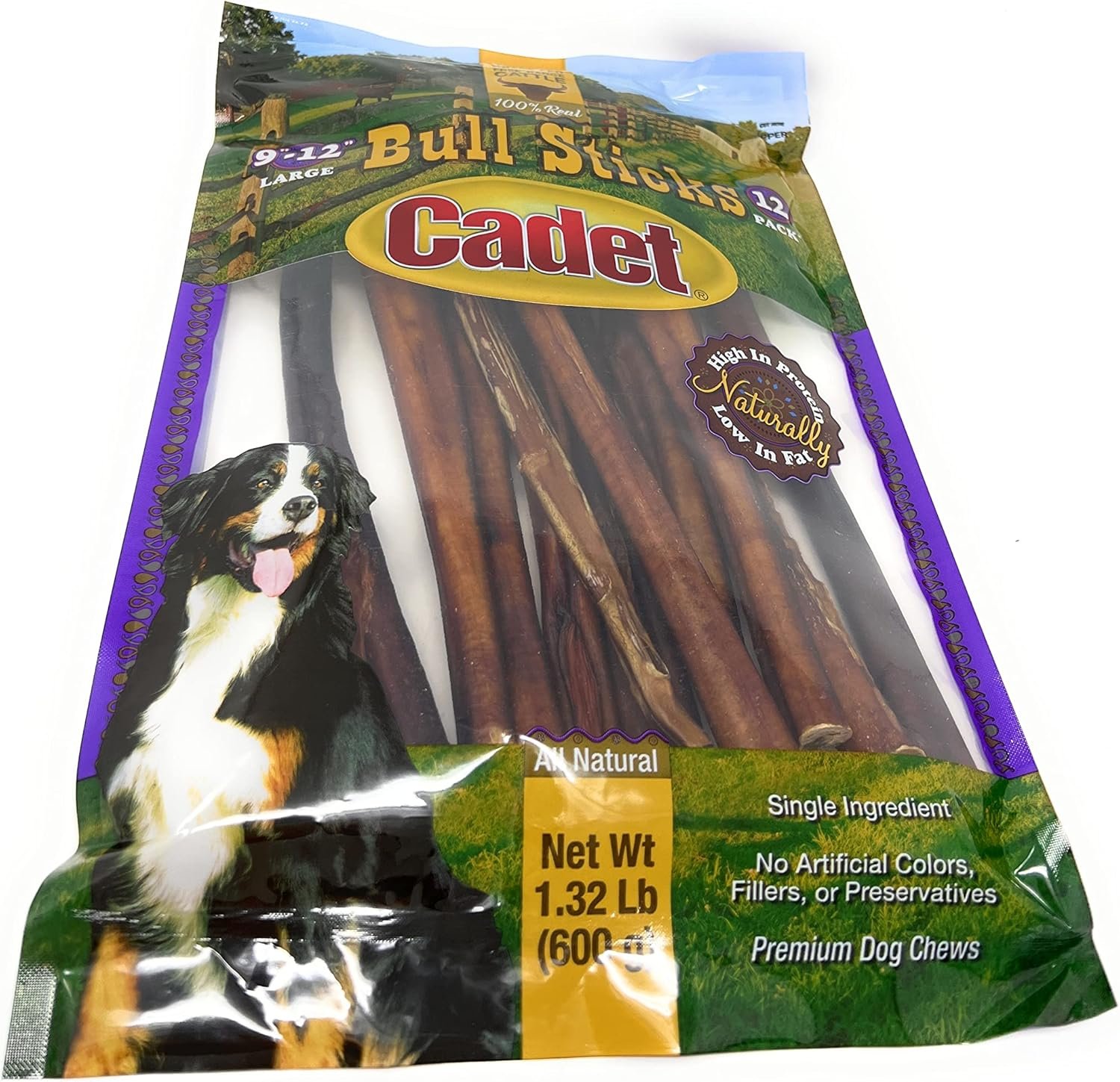 Cadet Gourmet Bully Sticks 12 inch 1Pack (12 Sticks , 1.32 Lbs )