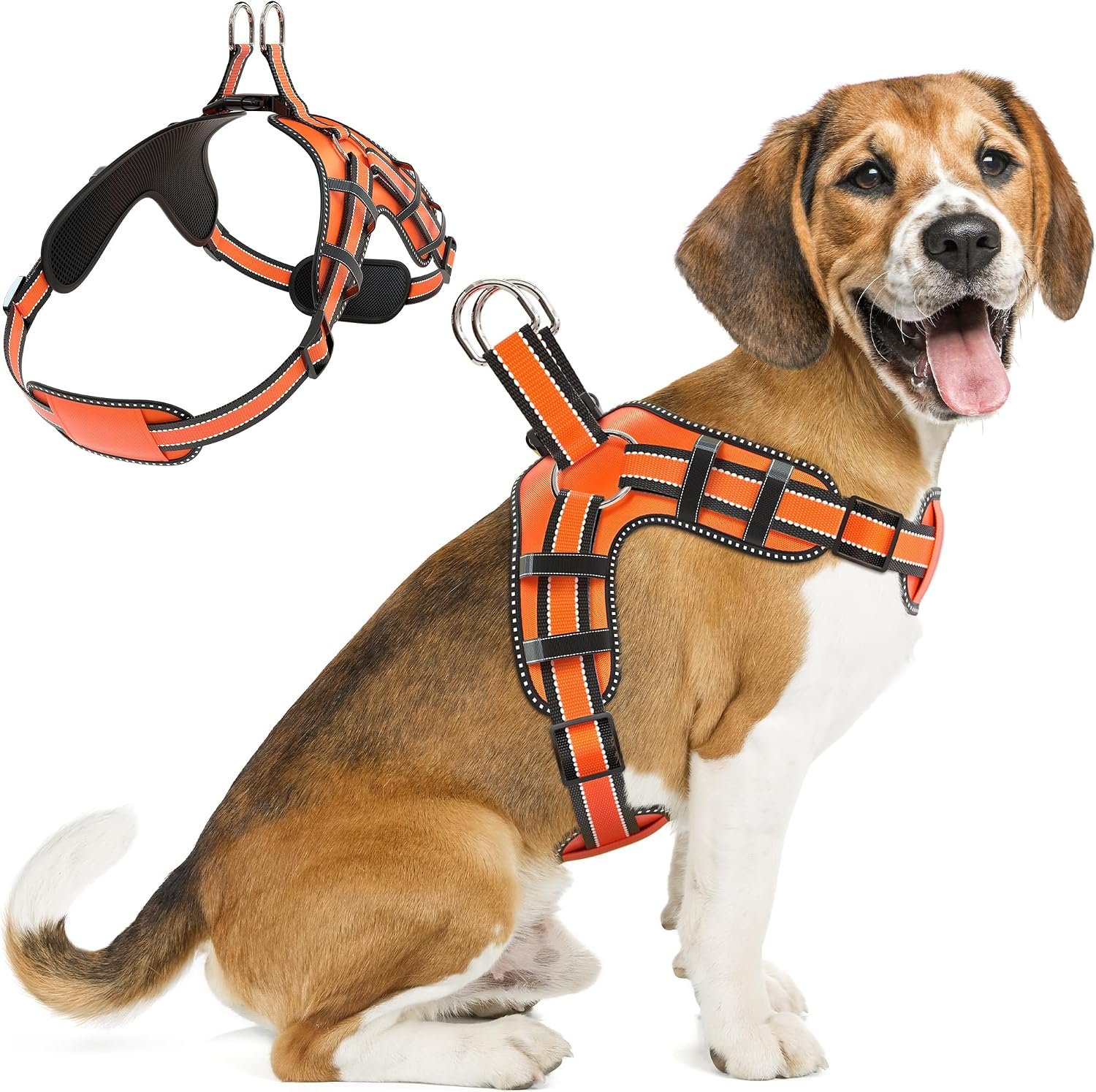 Dog Harness for Medium Dogs Back D-Ring Control No Choking Pressure-Free Chest Design Comfortable Padded Adjustable Reflective Vest Harness for Daily Walks Training Easy Control Outdoor Use Secure Fit